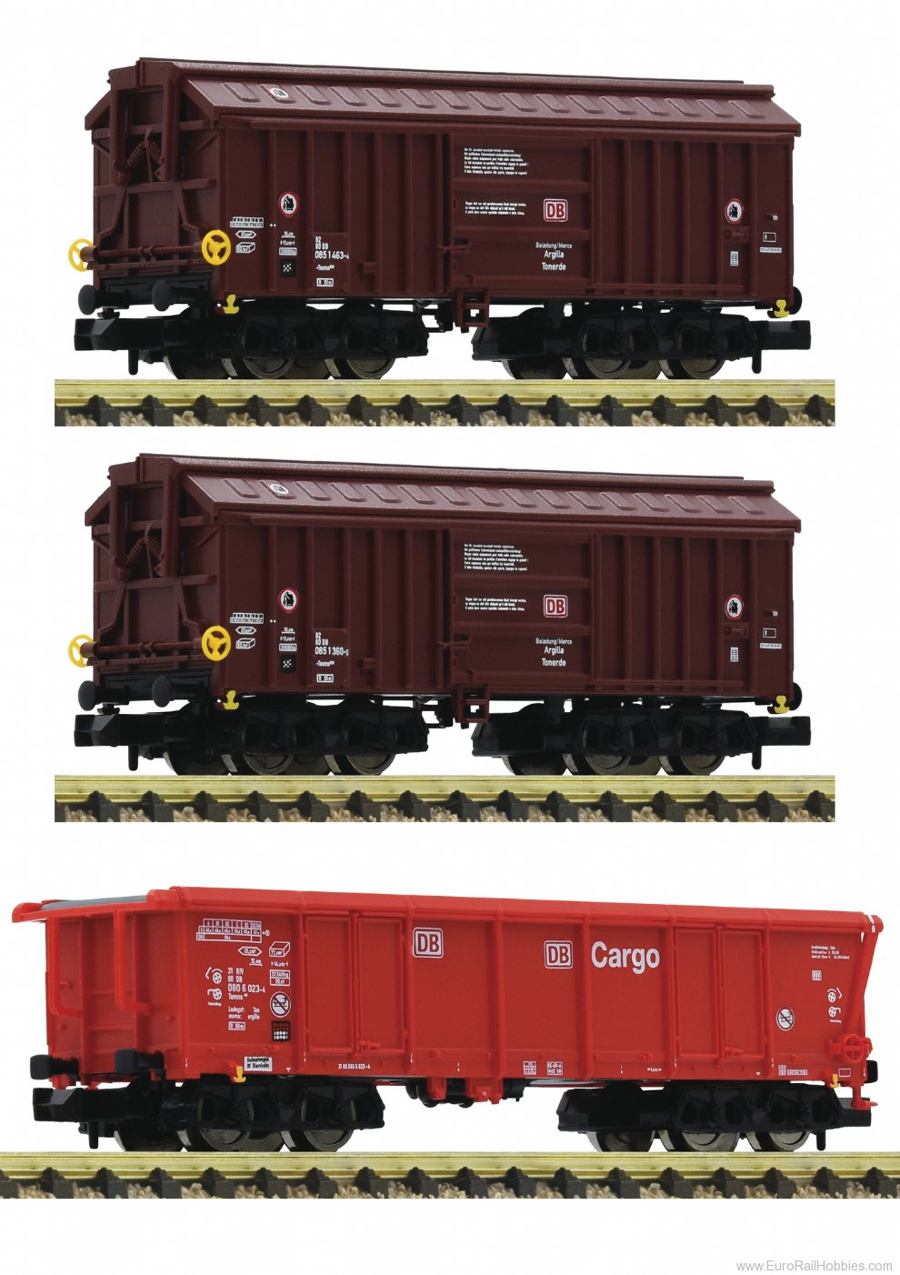 Fleischmann 829357 DB AG 3 Piece Clay Transport Wagon Set, (Set 