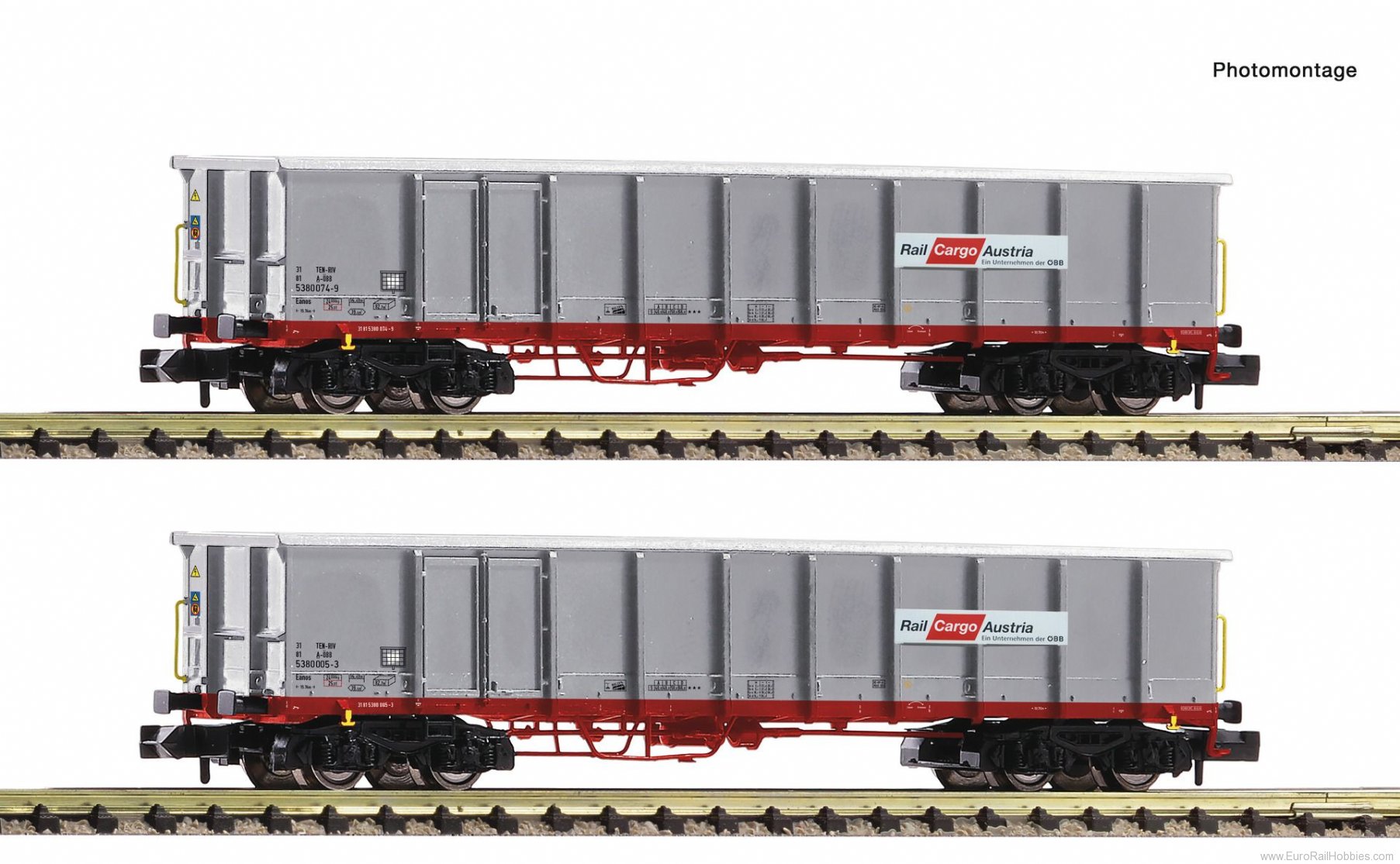 Fleischmann 830256 2 piece set: Open goods wagons, Ã–BB