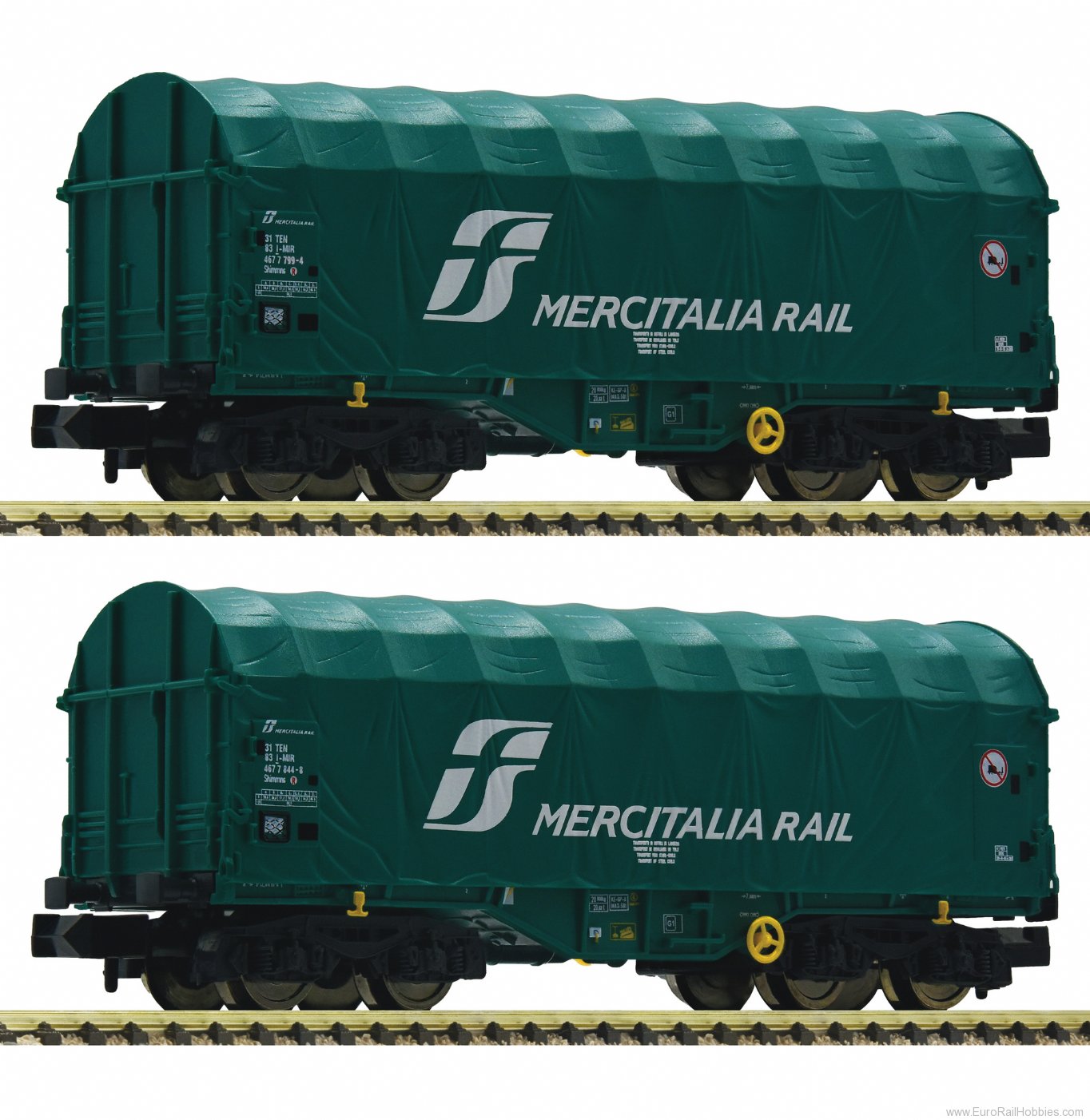 Fleischmann 837928 FS Slide Tarpaulin 2 Piece Wagon Set       