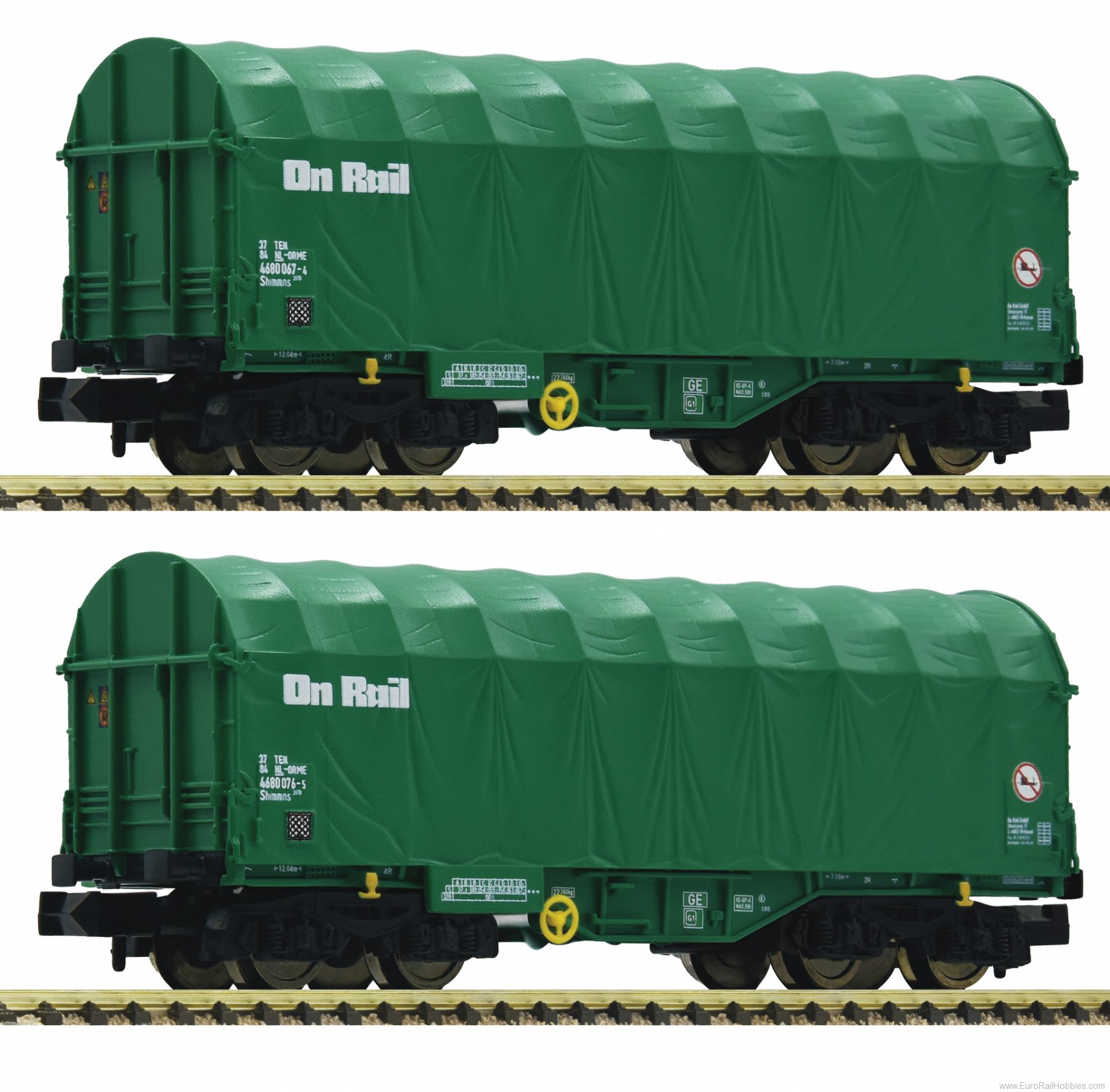Fleischmann 837930 OnRail Slide Tarpaulin 2 Piece Wagon Set     