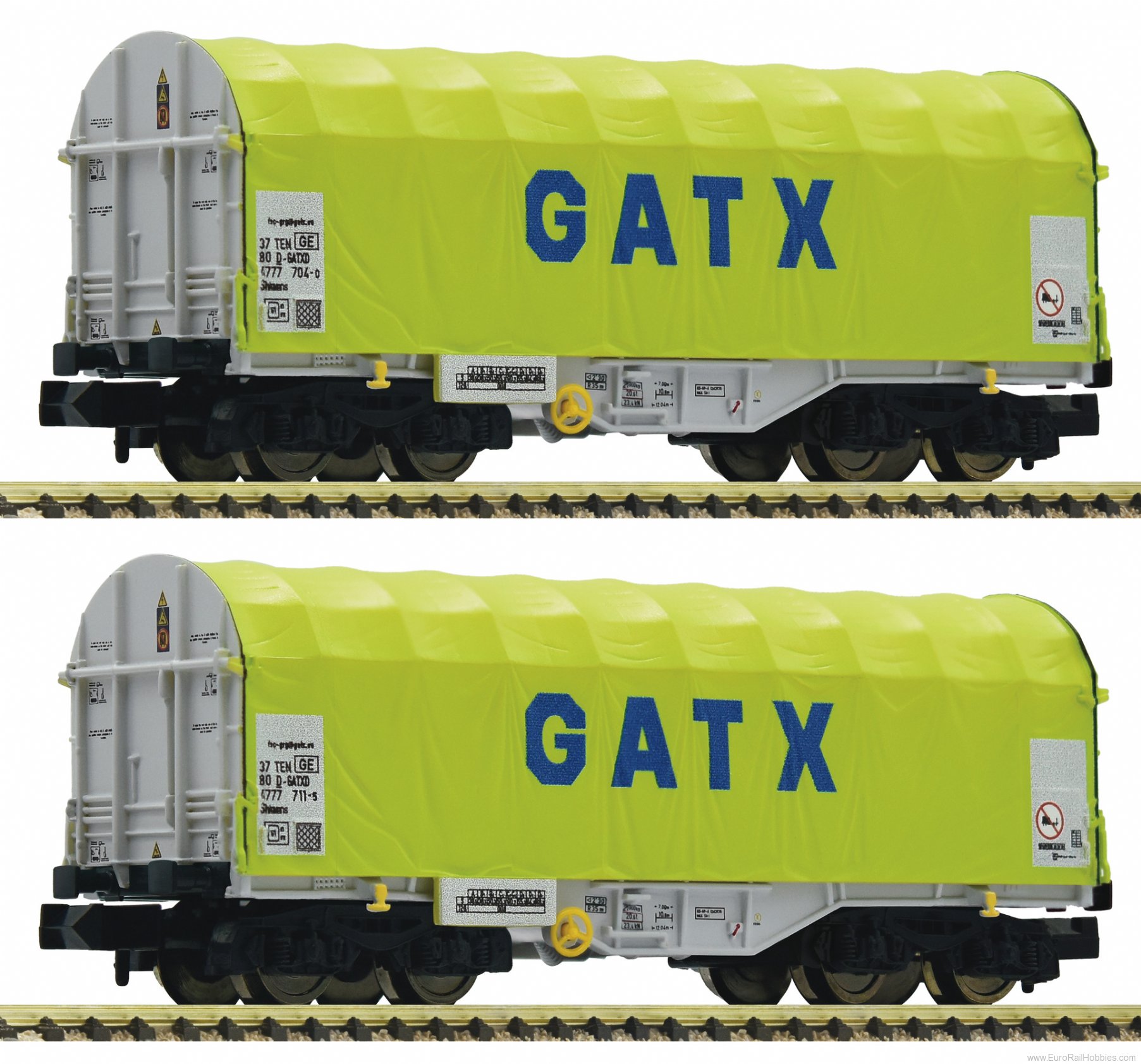 Fleischmann 837931 GATX Slide Tarpaulin 2 Piece Wagon Set       