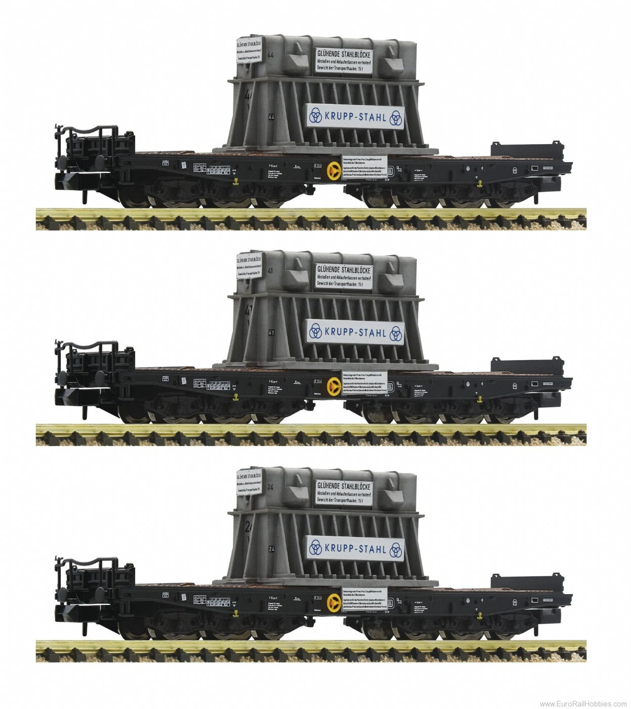 Fleischmann 845511 DB 3 piece set heavy duty wagons type Samms