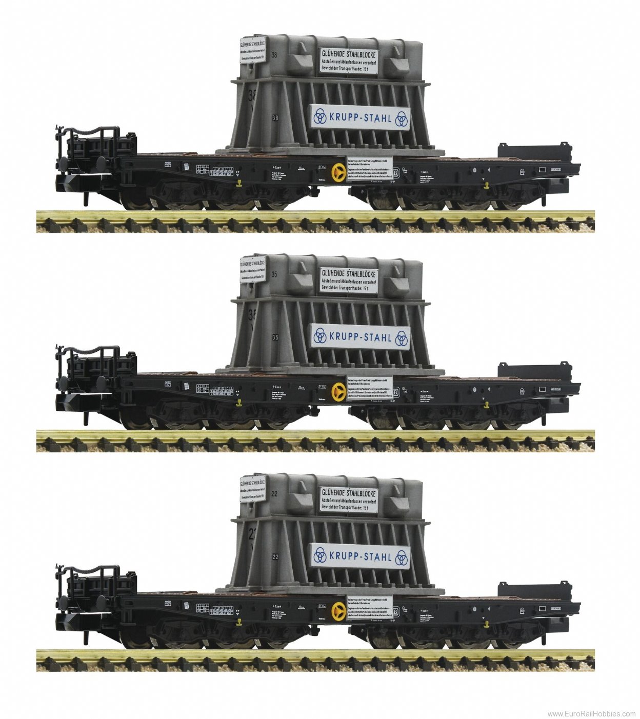 Fleischmann 845512 DB 3 piece set heavy duty wagons type Samms