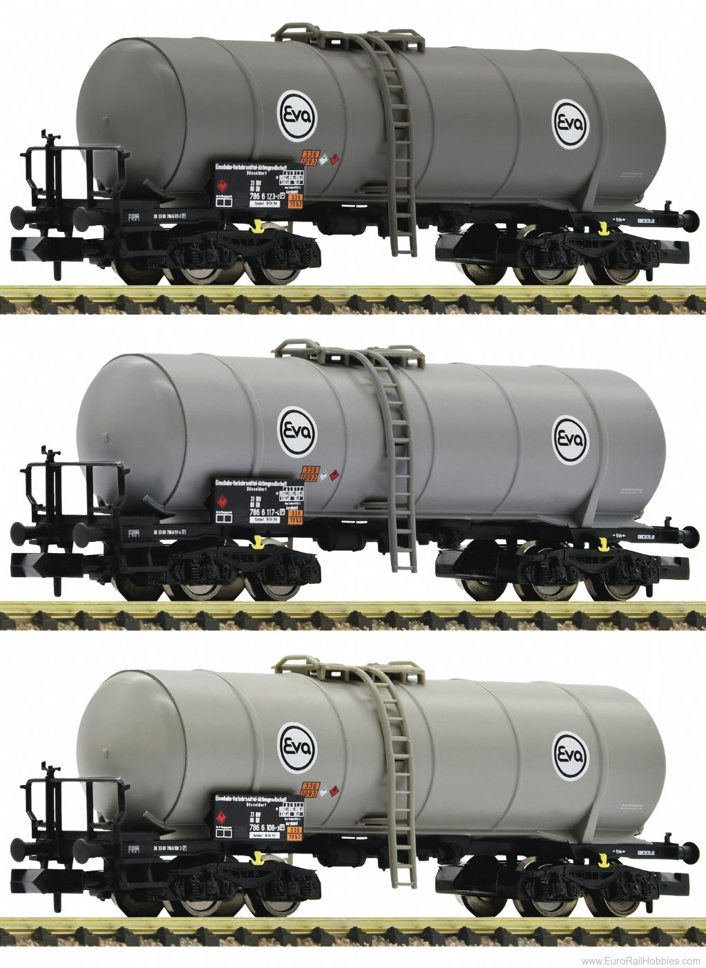 Fleischmann 848028 Eva 3 Piece Tank Wagon Set