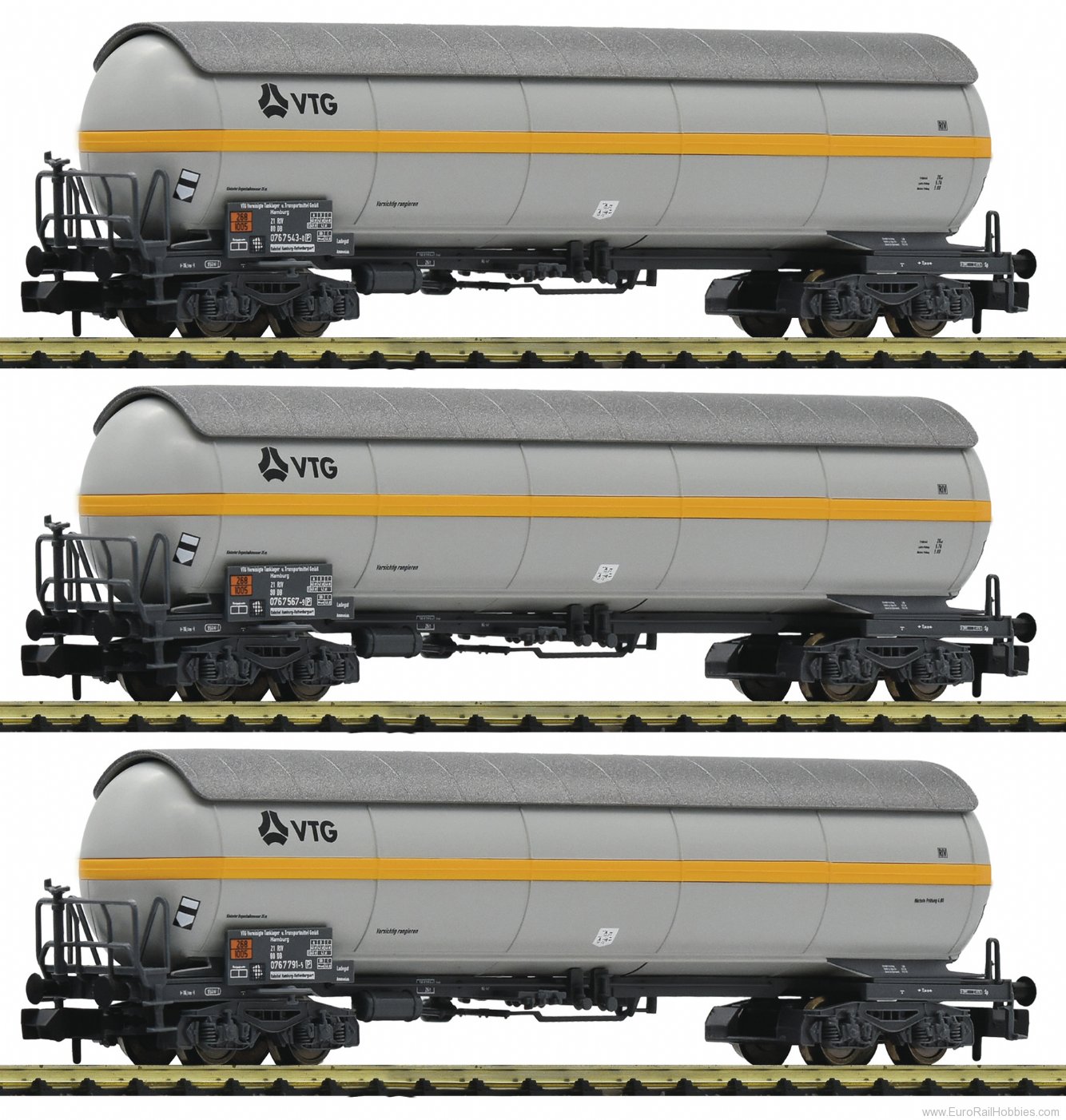 Fleischmann 849102 VTG 3 Piece Pressure Gas Tank Wagon Set