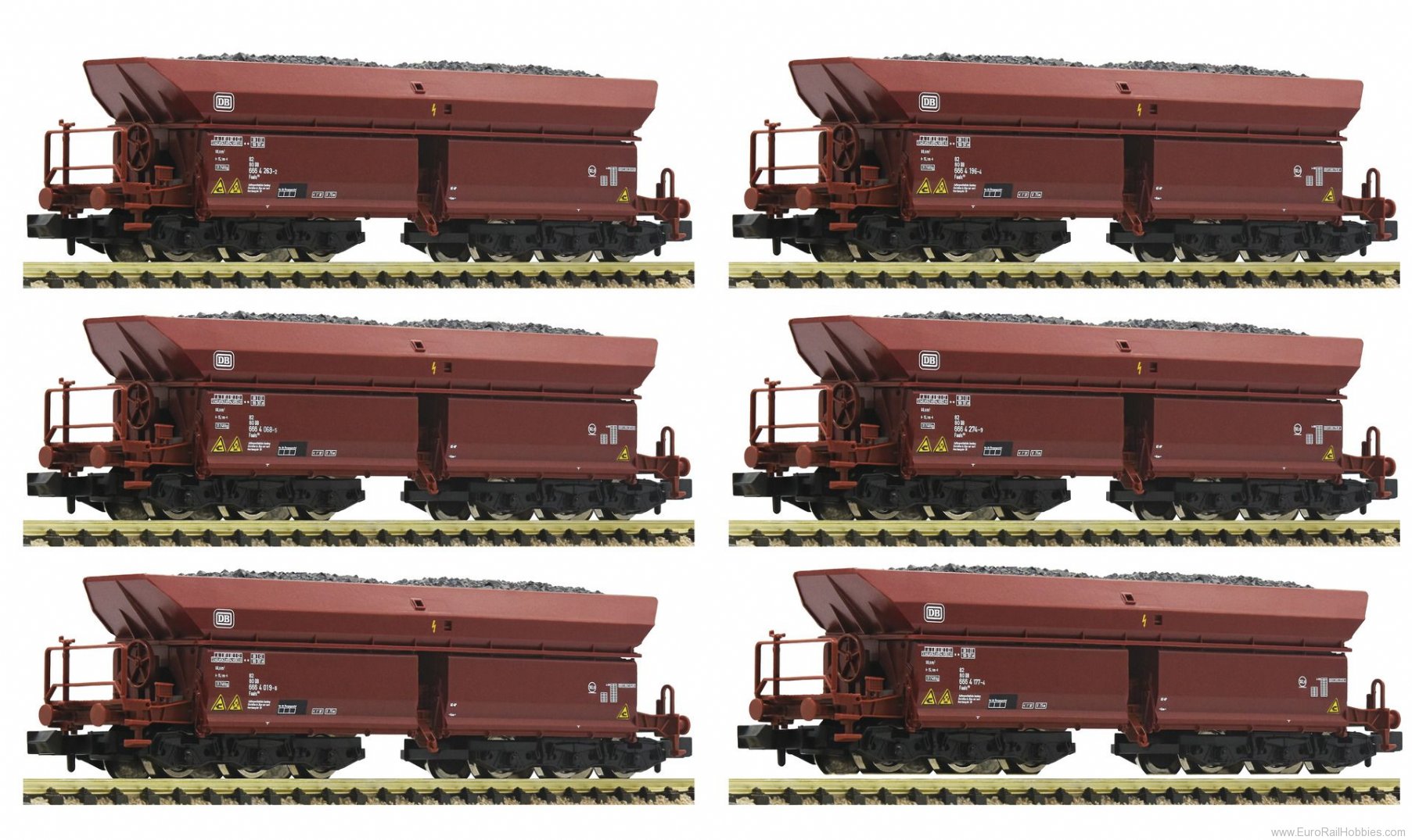 Fleischmann 852702 DB Display of 12 pieces: Self unloading hoppe