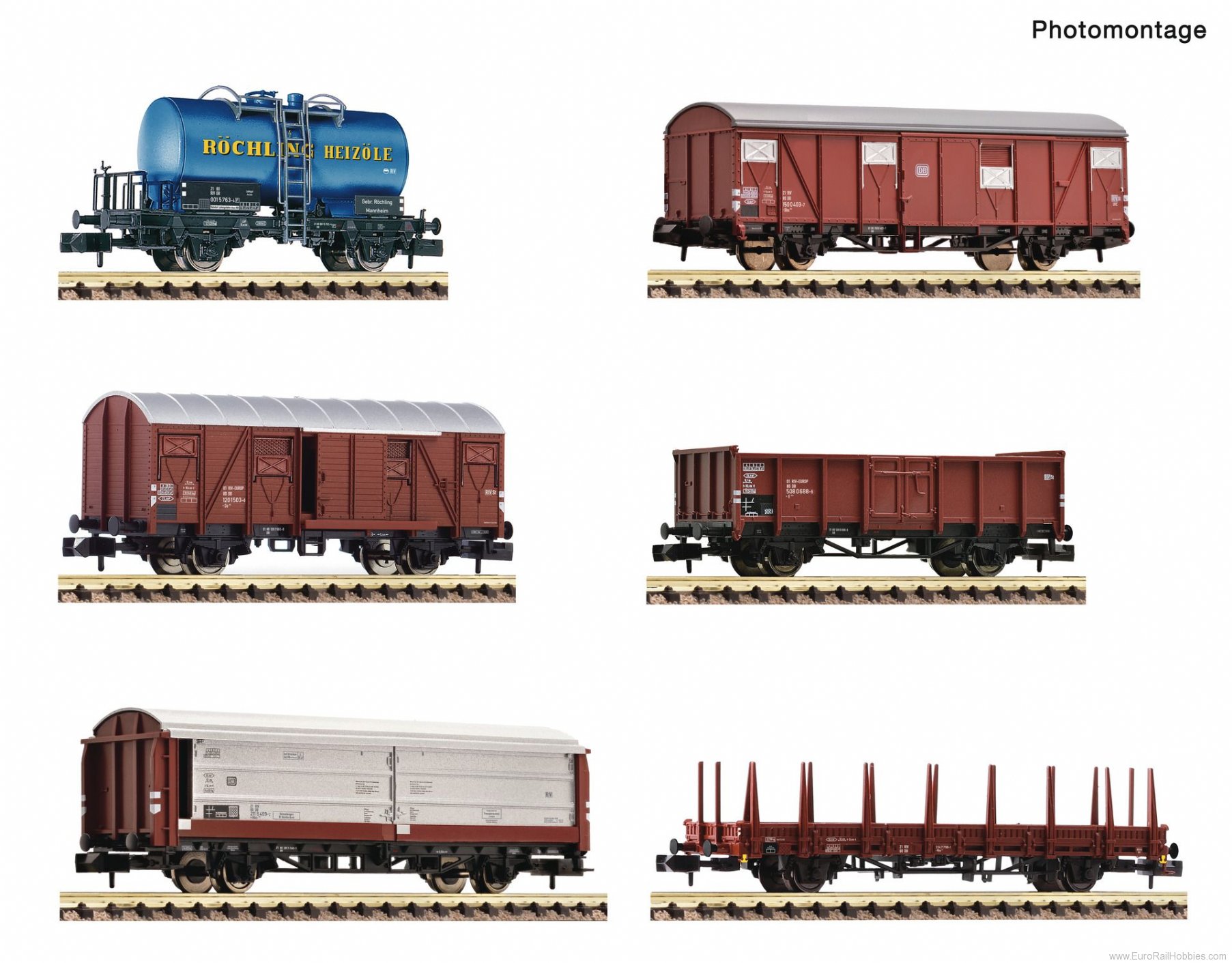 Fleischmann 880906 DB 6 piece set goods wagon 