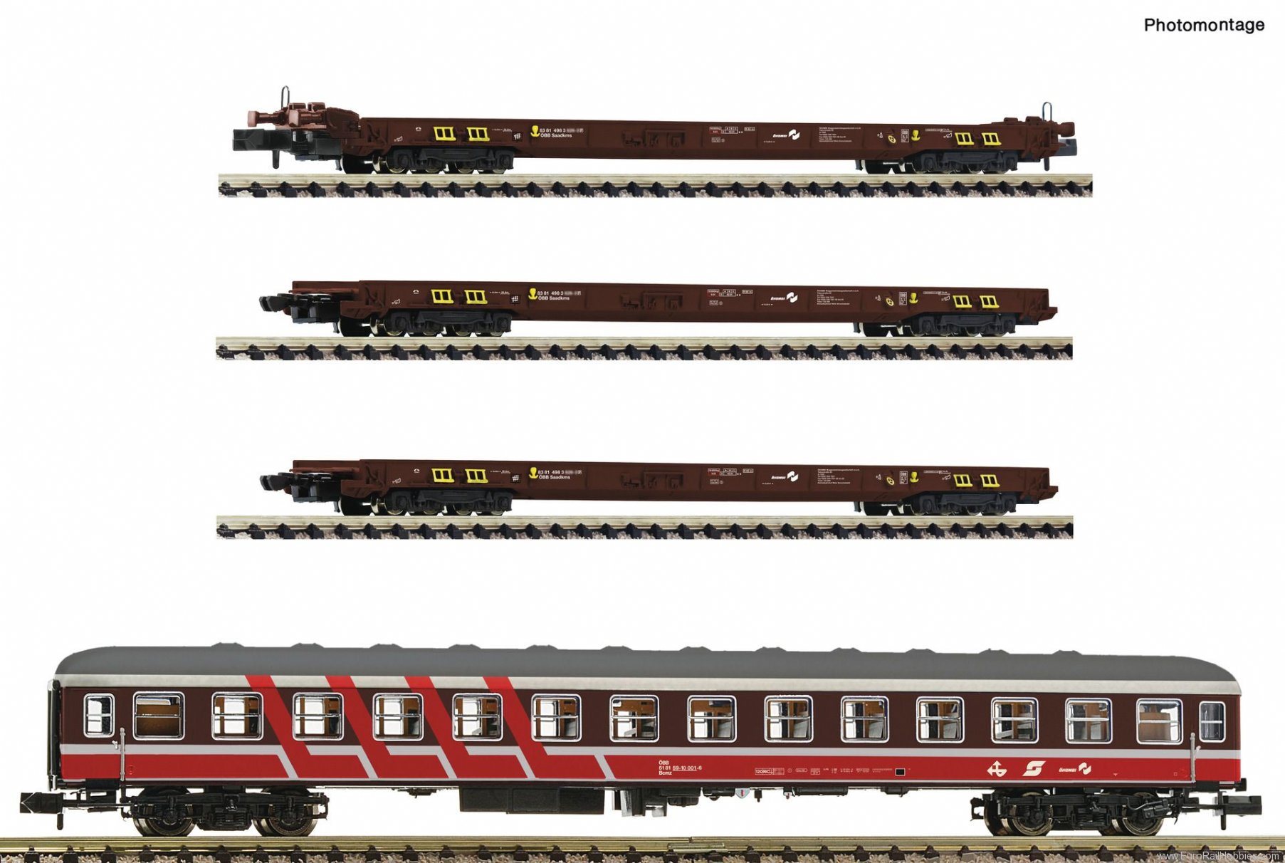 Fleischmann 881914 4 piece set Rollende LandstraÃe, ÃBB 