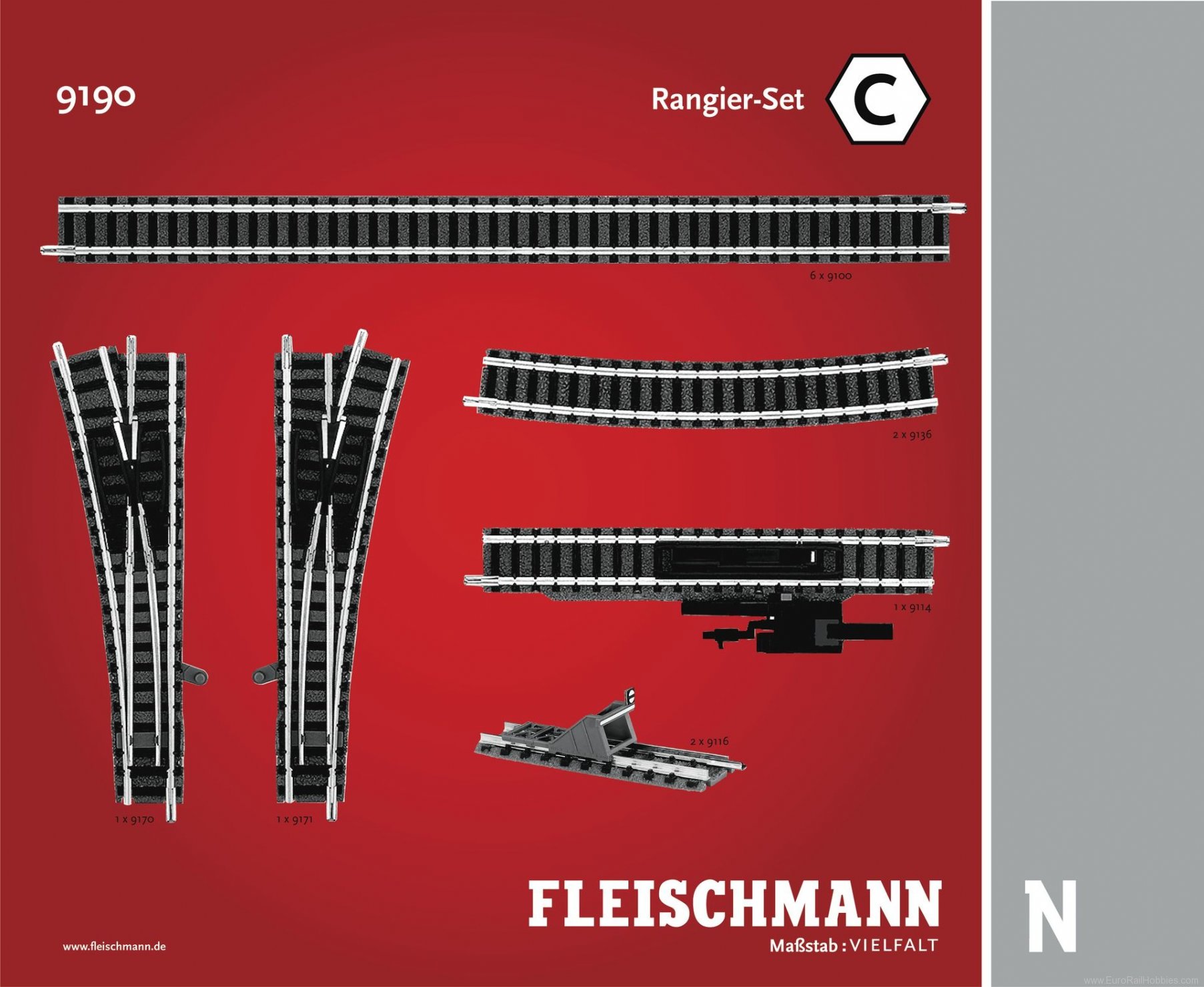 Fleischmann 9190 Piccola N Scale Extension Set C