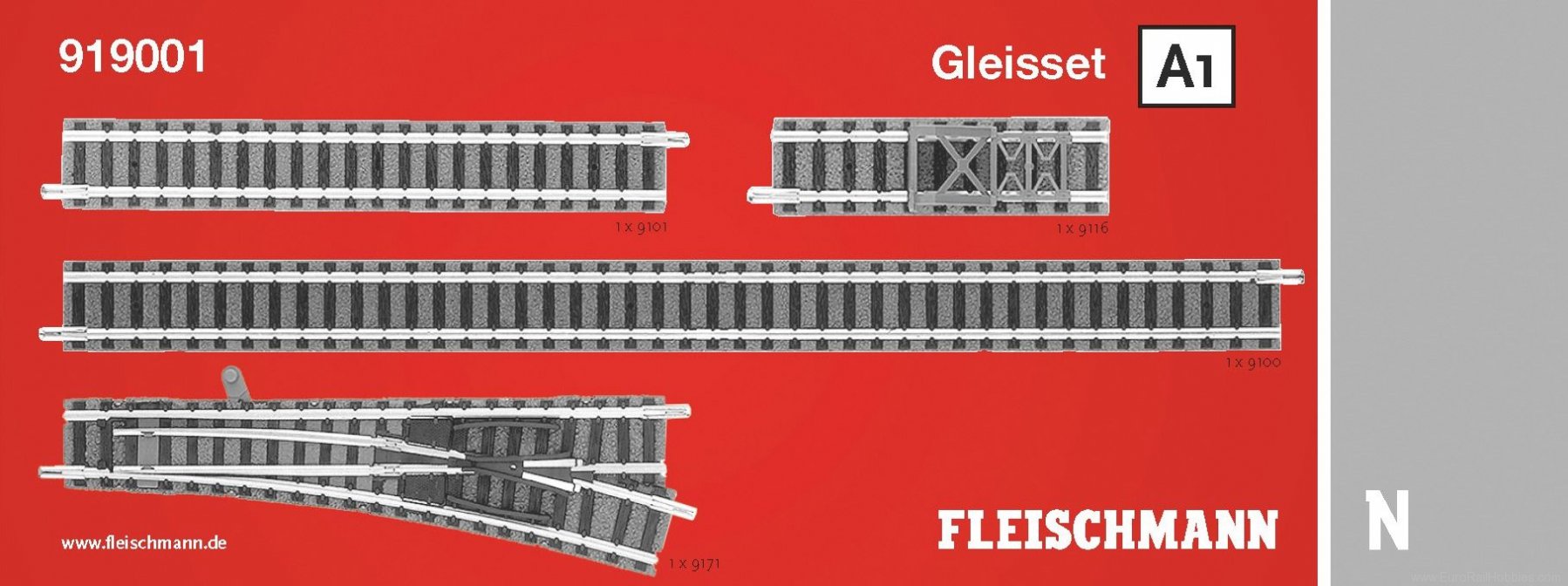 Fleischmann 919001 Track Extension Set A1 