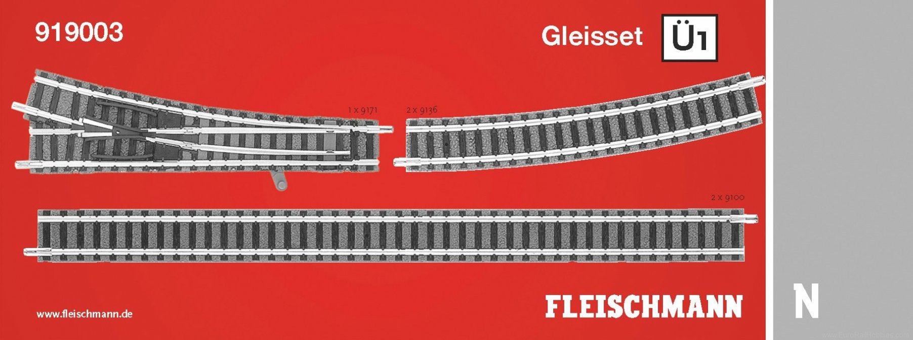 Fleischmann 919003 Track Extension Set U1 