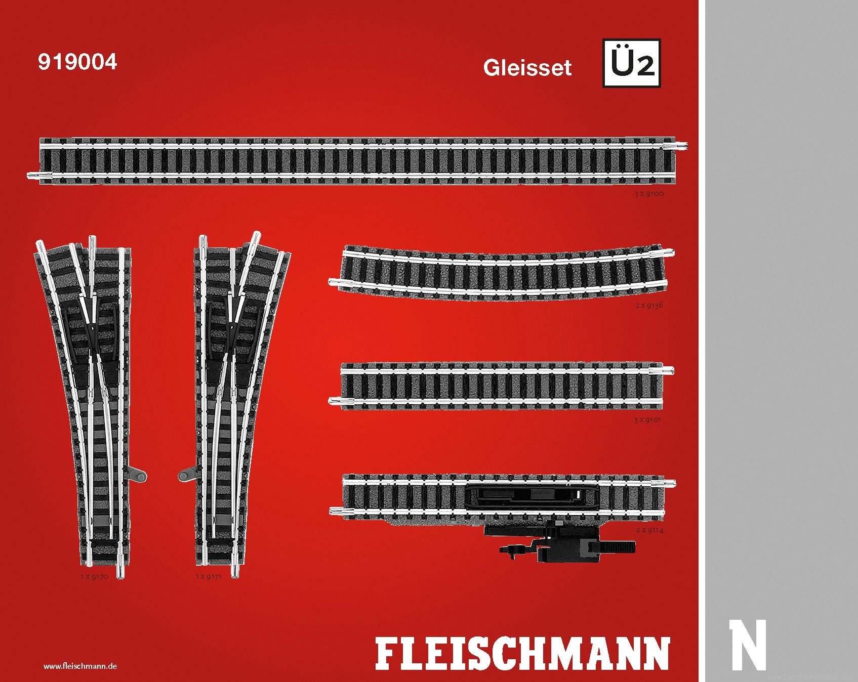 Fleischmann 919004 Track Extension Set U2 