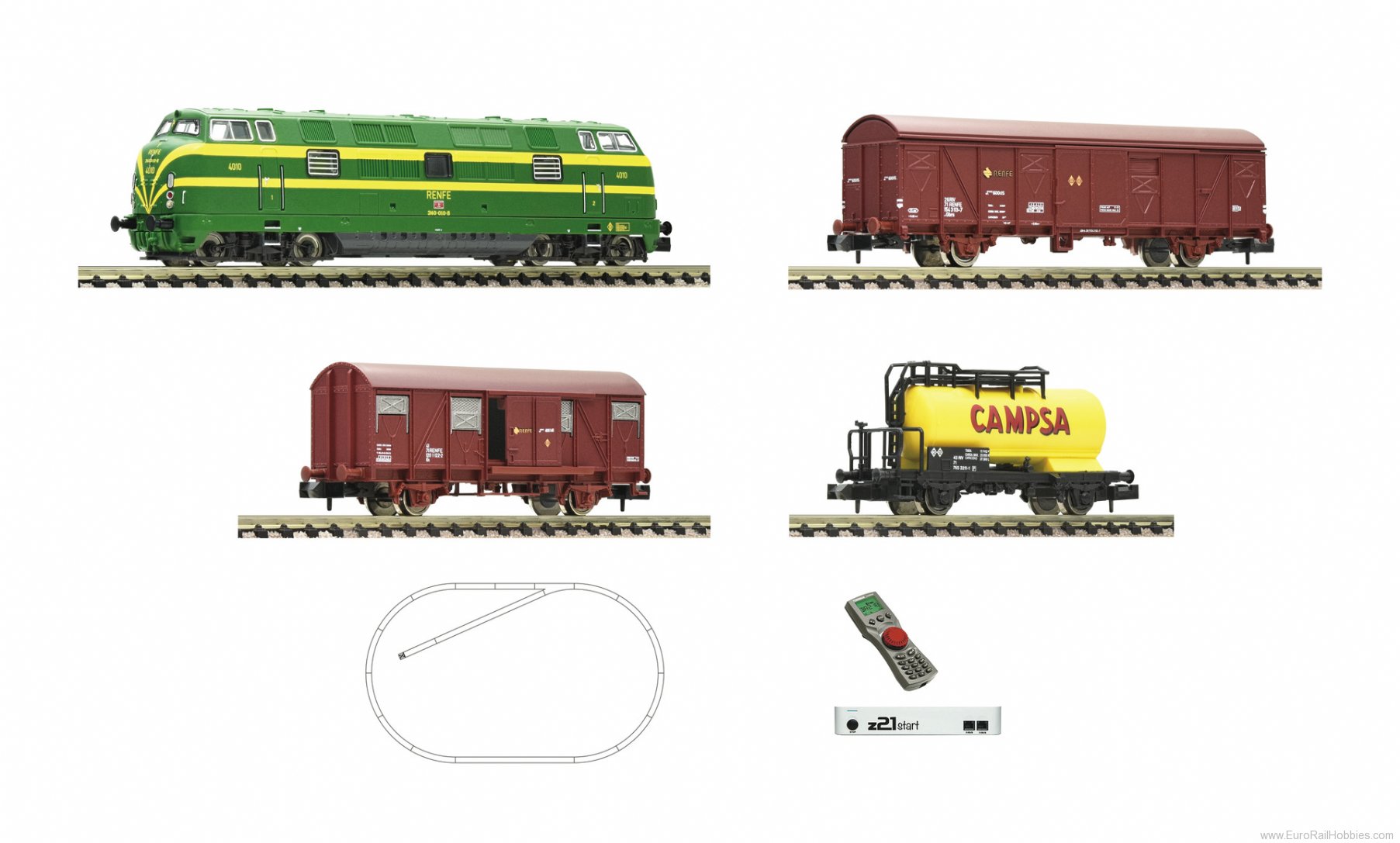 Fleischmann 931894 RENFE Cl 340 Diesel Loco Goods Train Digital 