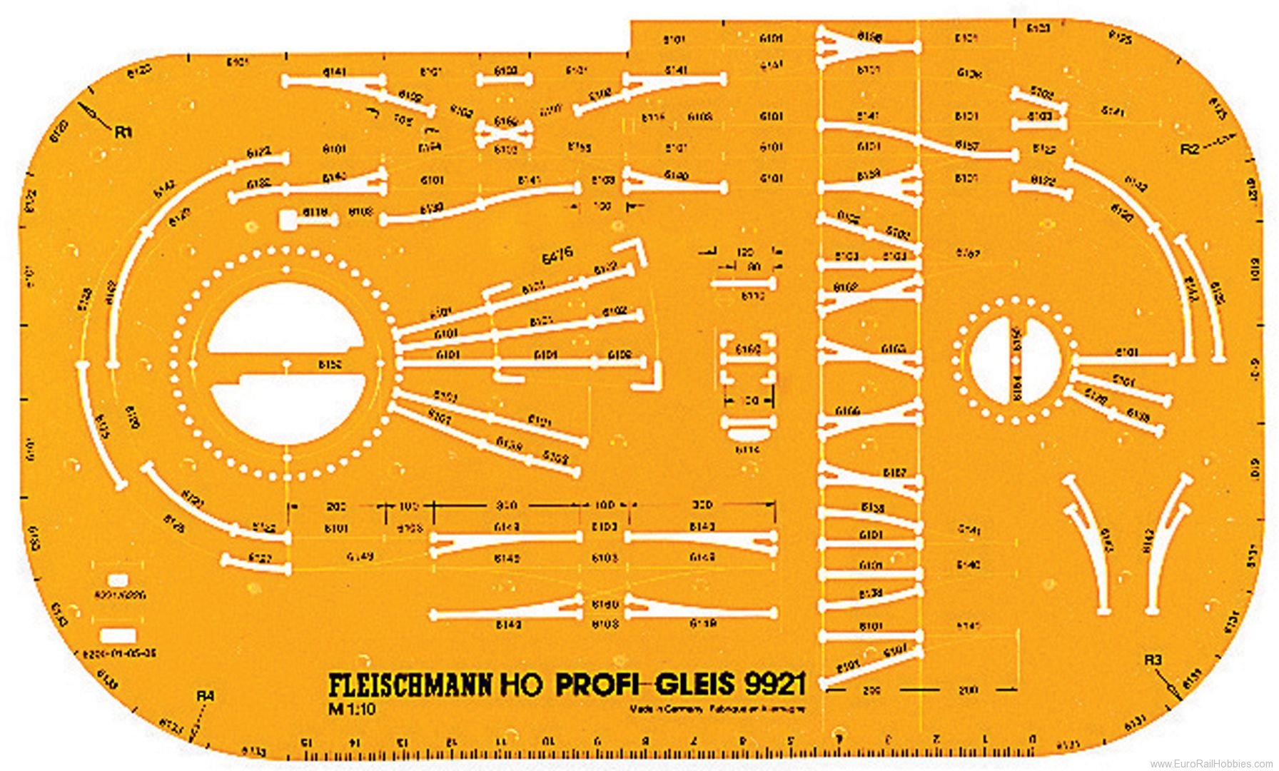Fleischmann 9921 HO Track Stencil for FLEISCHMANN