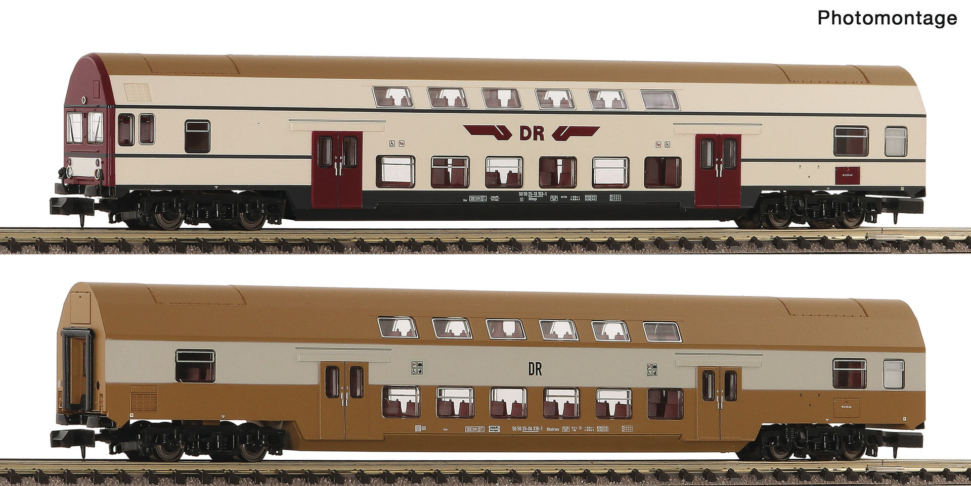 Fleischmann 6260074 N DR 2 Piece Set (1): Bi-level Coaches