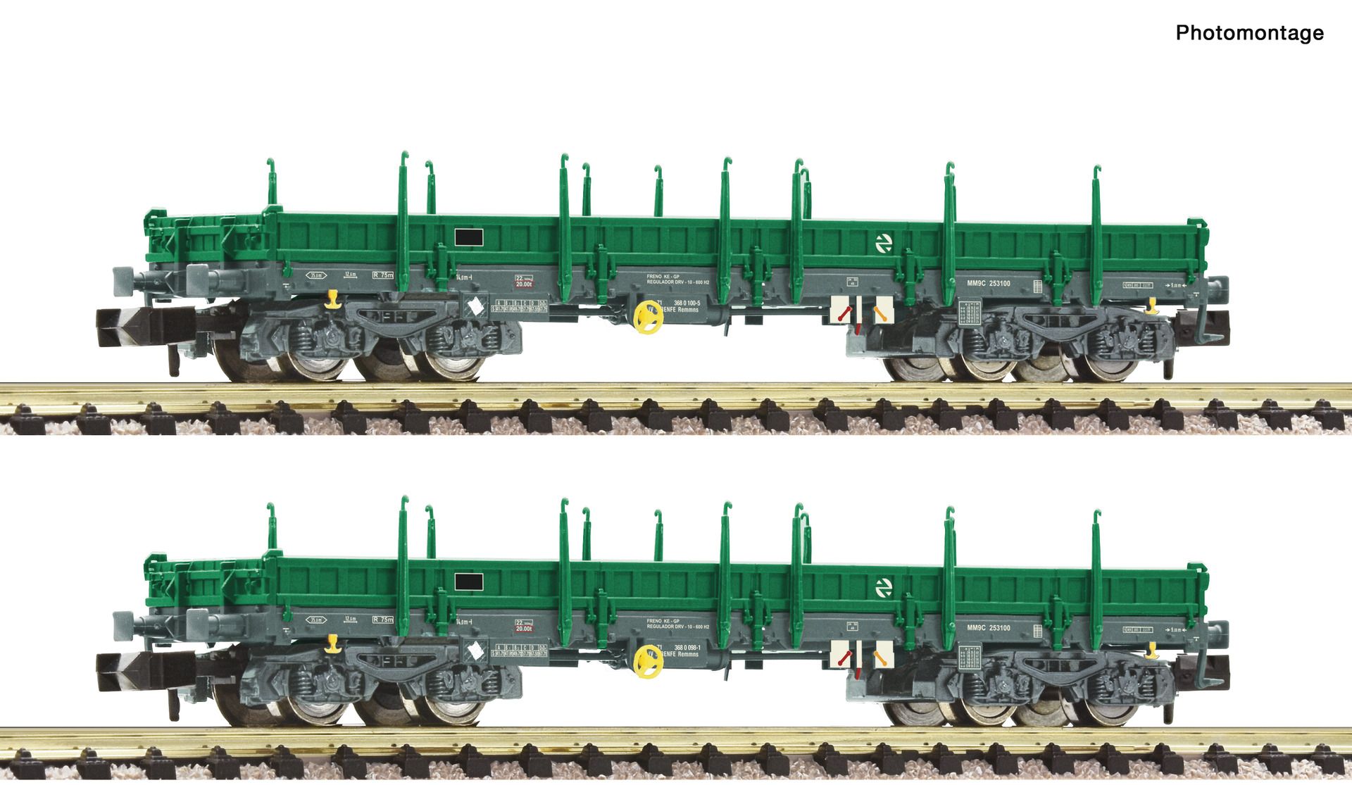 PIKO　レール&機関車セット （Fleischmann） Fleischmann 826705 N 2 piece set: Flat wagons, RENFE