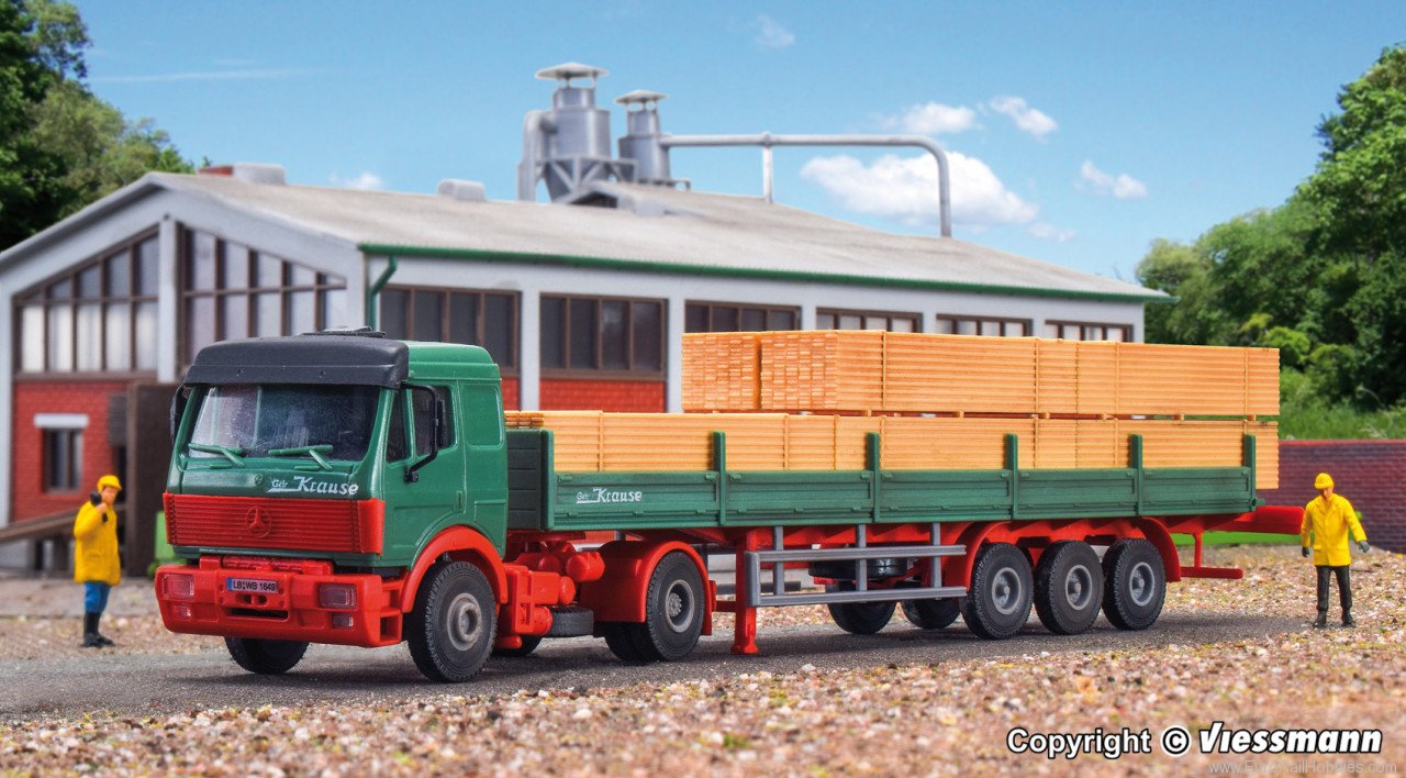 Kibri 14641 H0 MB flat bed artic lorry
