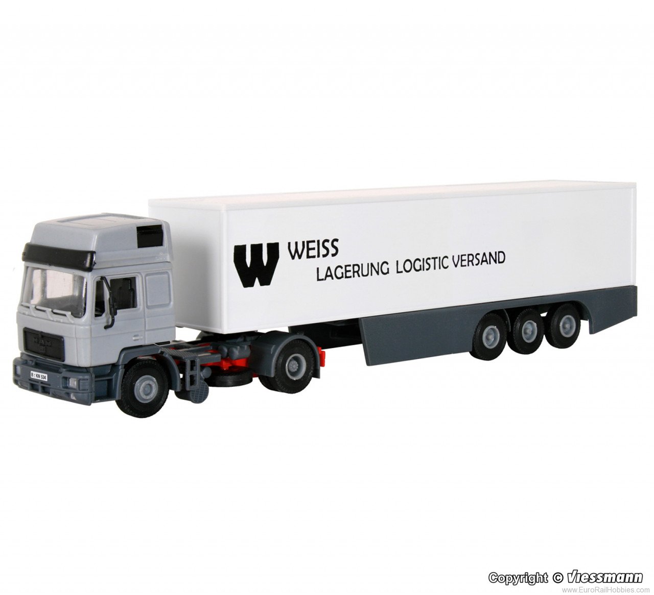 Kibri 14661 H0 MAN HD with suitcase semitrailer