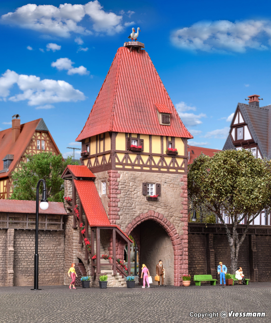 Kibri 38470 HO H0 Timber-framed tower with gate