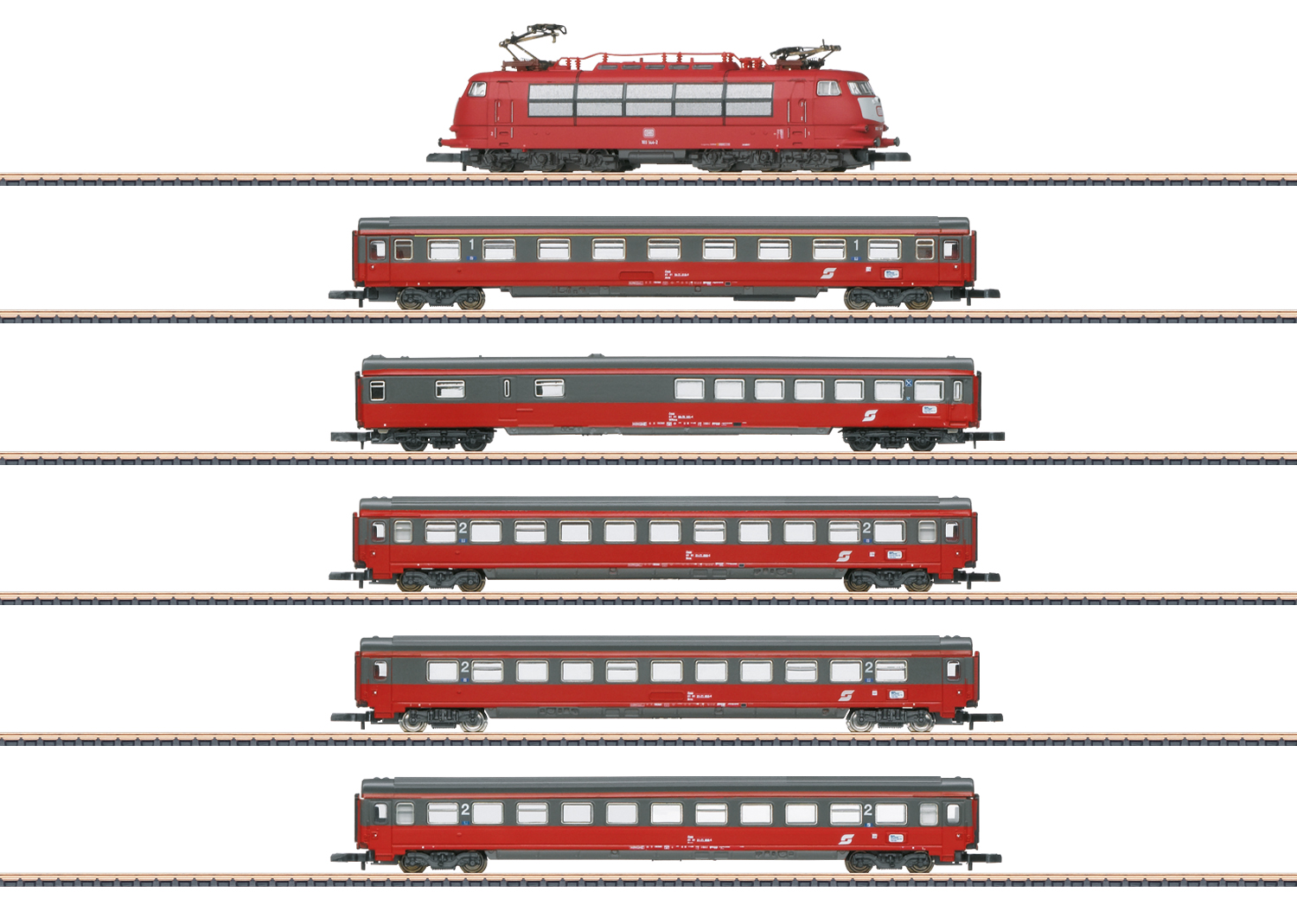 Marklin 81282 Z Ã–BB/DB AG EC 64 Mozart Train Set w/Class