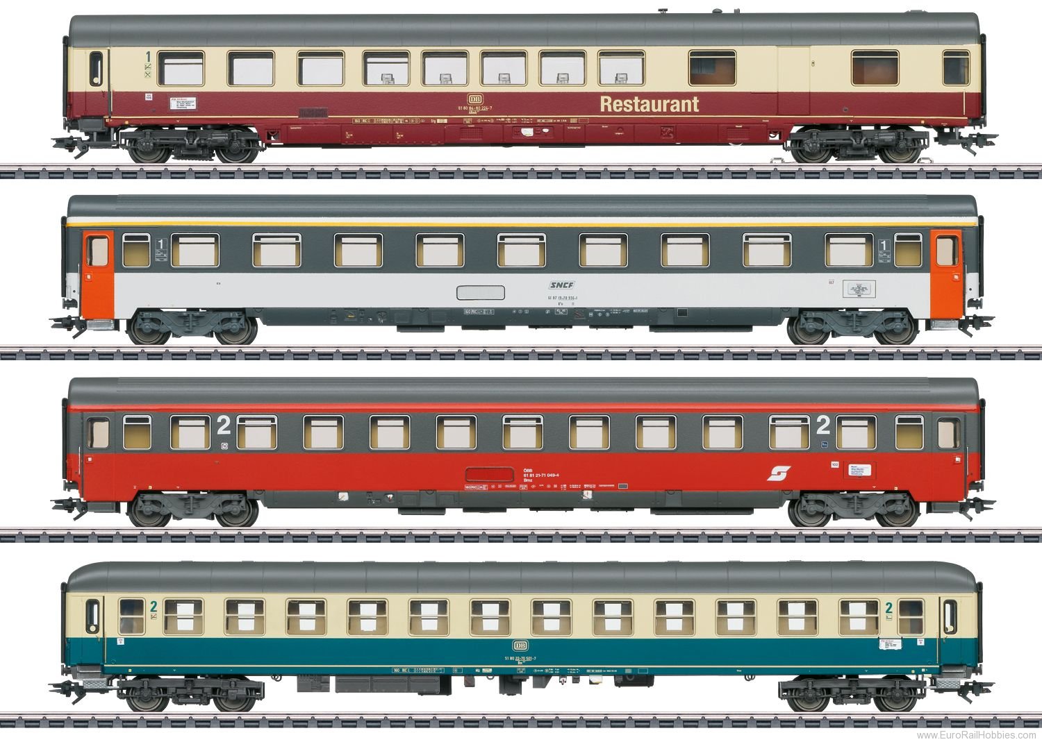 Marklin 42893 HO FD Mozart Passenger Car Set 1 (Insider