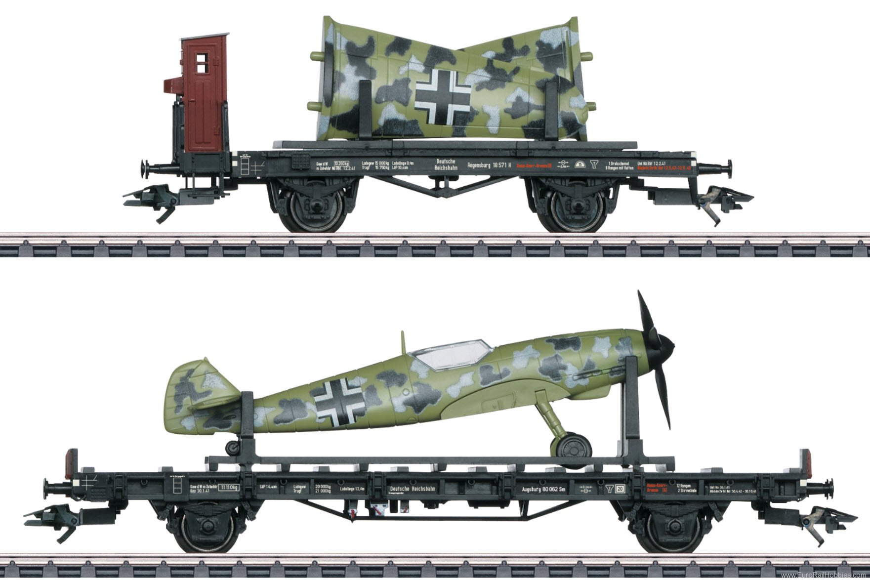 Marklin 45088 ''''Me-109 Airplane Transport'''' Pair of Fla
