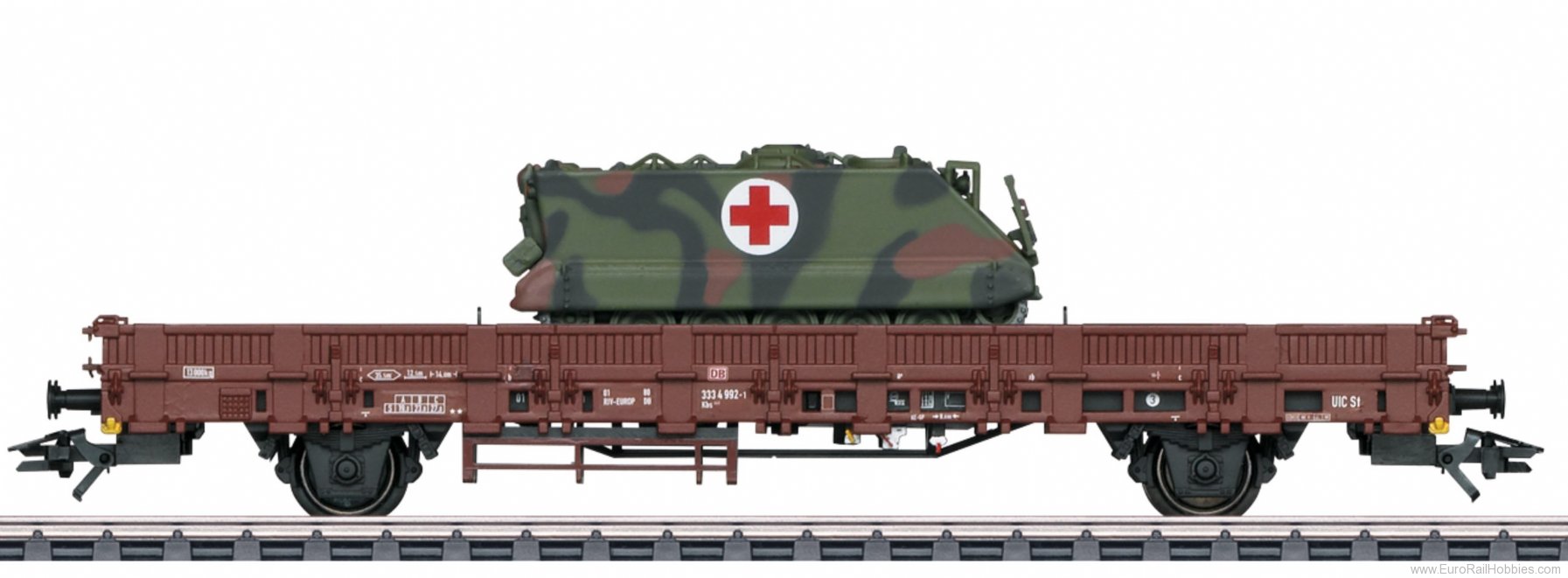 Marklin 48696 DB AG Military Stake Wagon Kbs 443 with M113 