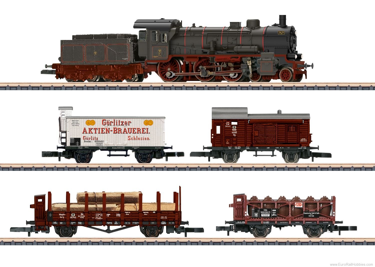 Marklin 81302 K.P.E.V. Provincial Railroad Freight Train Se