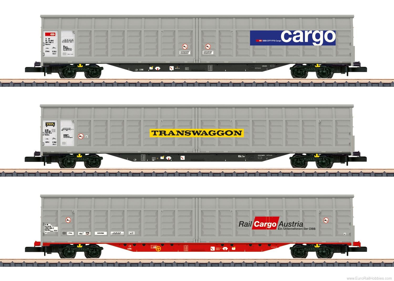 Marklin 82418 SBB Cargo Sliding Wall Boxcar Set