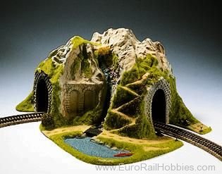 thumbnail image 2 of Noch 05130 H0 Scale Corner Tunnel – 1-Track Curved, 41x37cm, Model Railway Landscape, 1:87 2 of 3