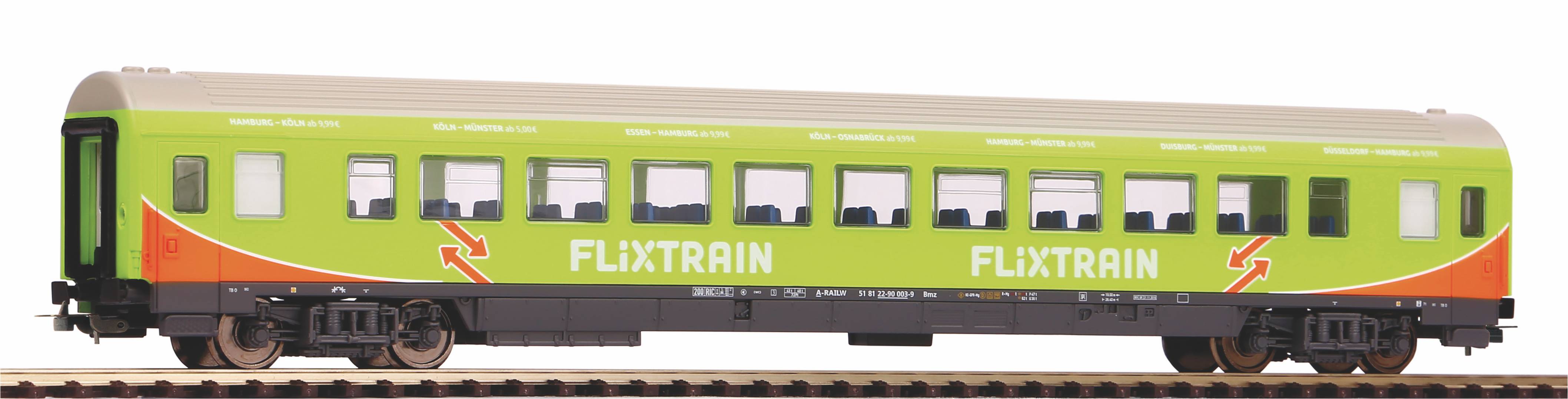 Piko 58678 HO Express train passenger car Flixtrain