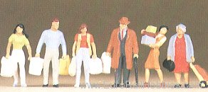 thumbnail image 2 of Preiser 10488 H0 Scale Figures Set - Customers With Shopping Cart (NEW In Original Packaging) 2 of 4