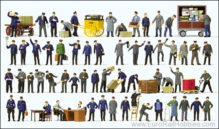 Preiser 13004 Exclusive 60 Figure set of Railway Personel, 