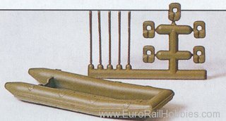Preiser 18367 Military Accessories -- Raft w/Oars and Life 