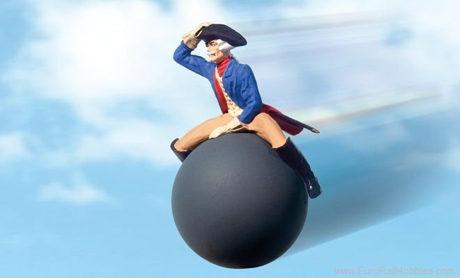 Preiser 61001 Baron von MÃ¼nchhausen, riding on cannonbal