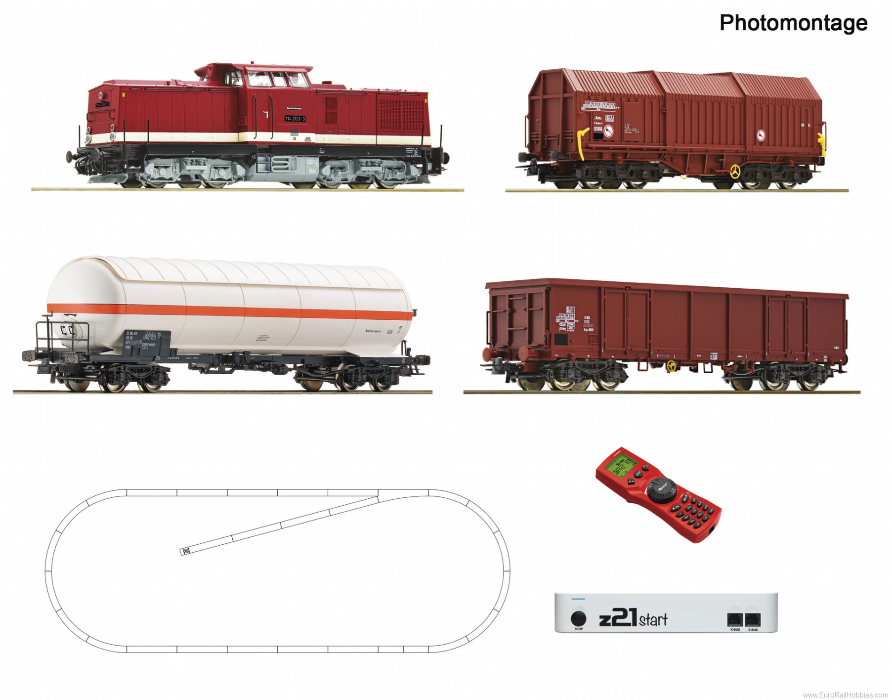 Roco 51321 Digital StarterSet: DR cl 114 Diesel Locomoti