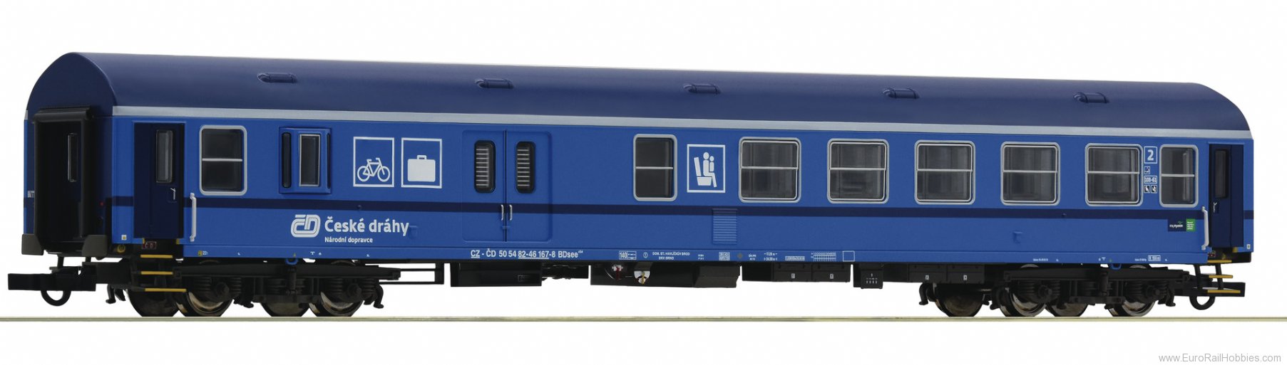 Roco 64865 CD 2nd class Passenger Coach w/Baggage Compar