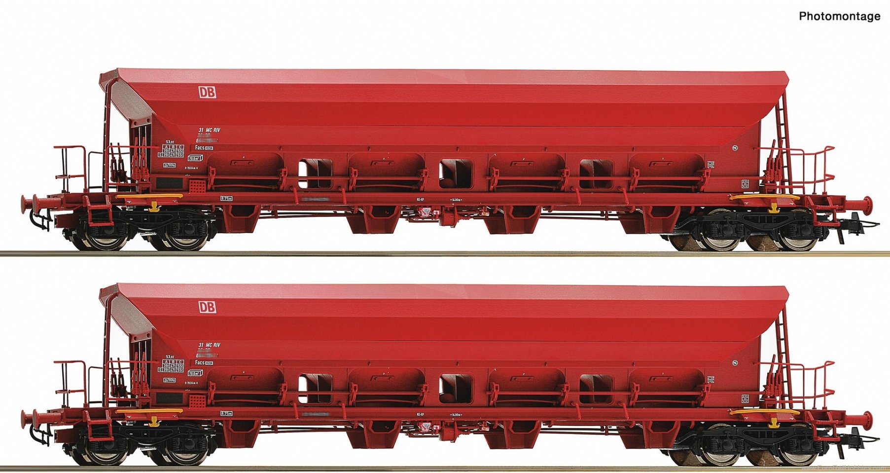 Roco 67087 DB AG 2 Piece Set Self Unloading Hopper Wagon