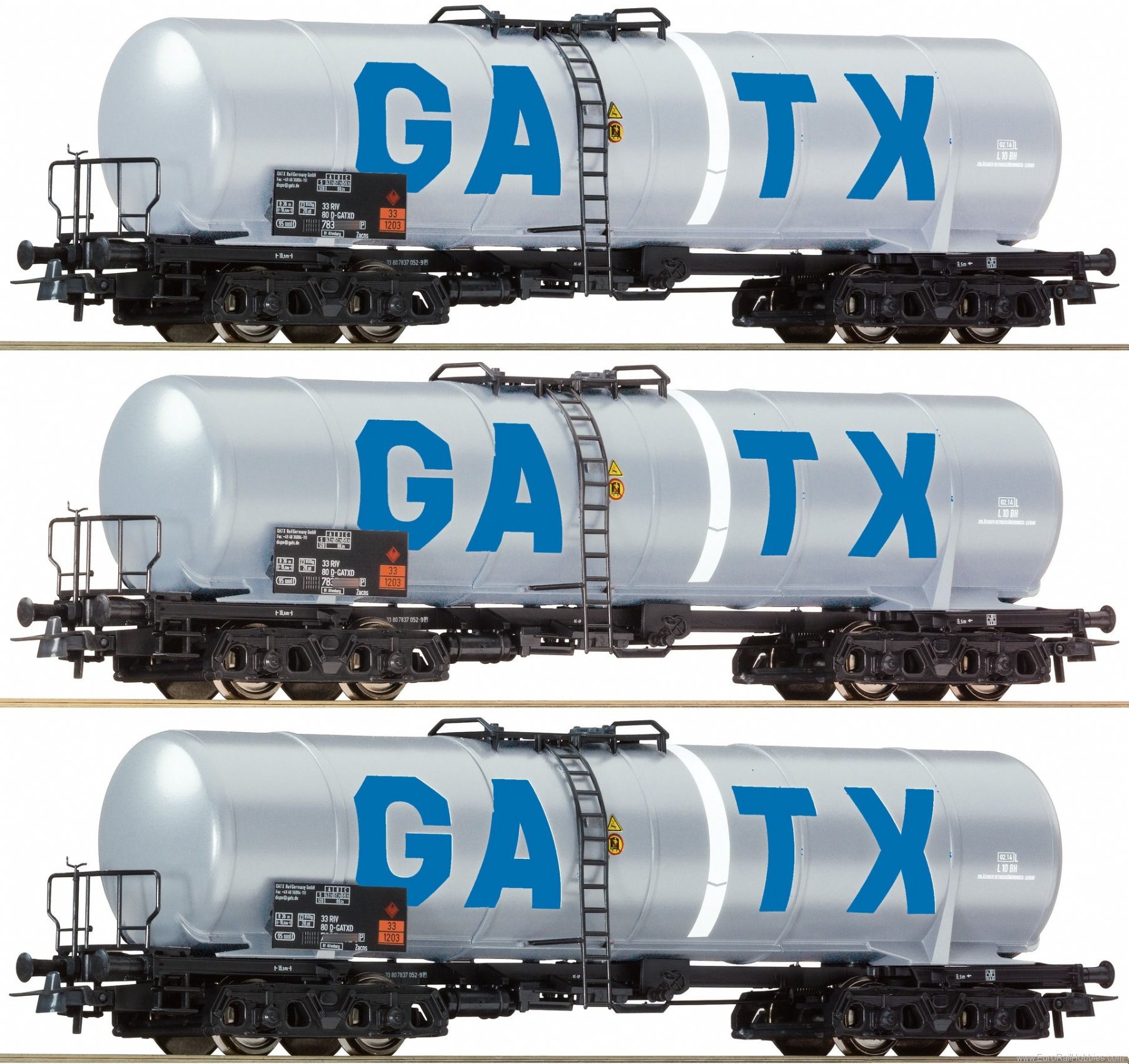 Roco 67136 Set: 3-pc. Tank Wagon, GATX 