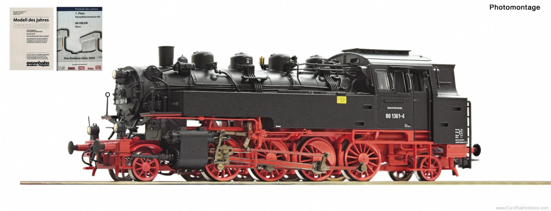 Roco 73032 Steam locomotive 86 1361-4, DR 