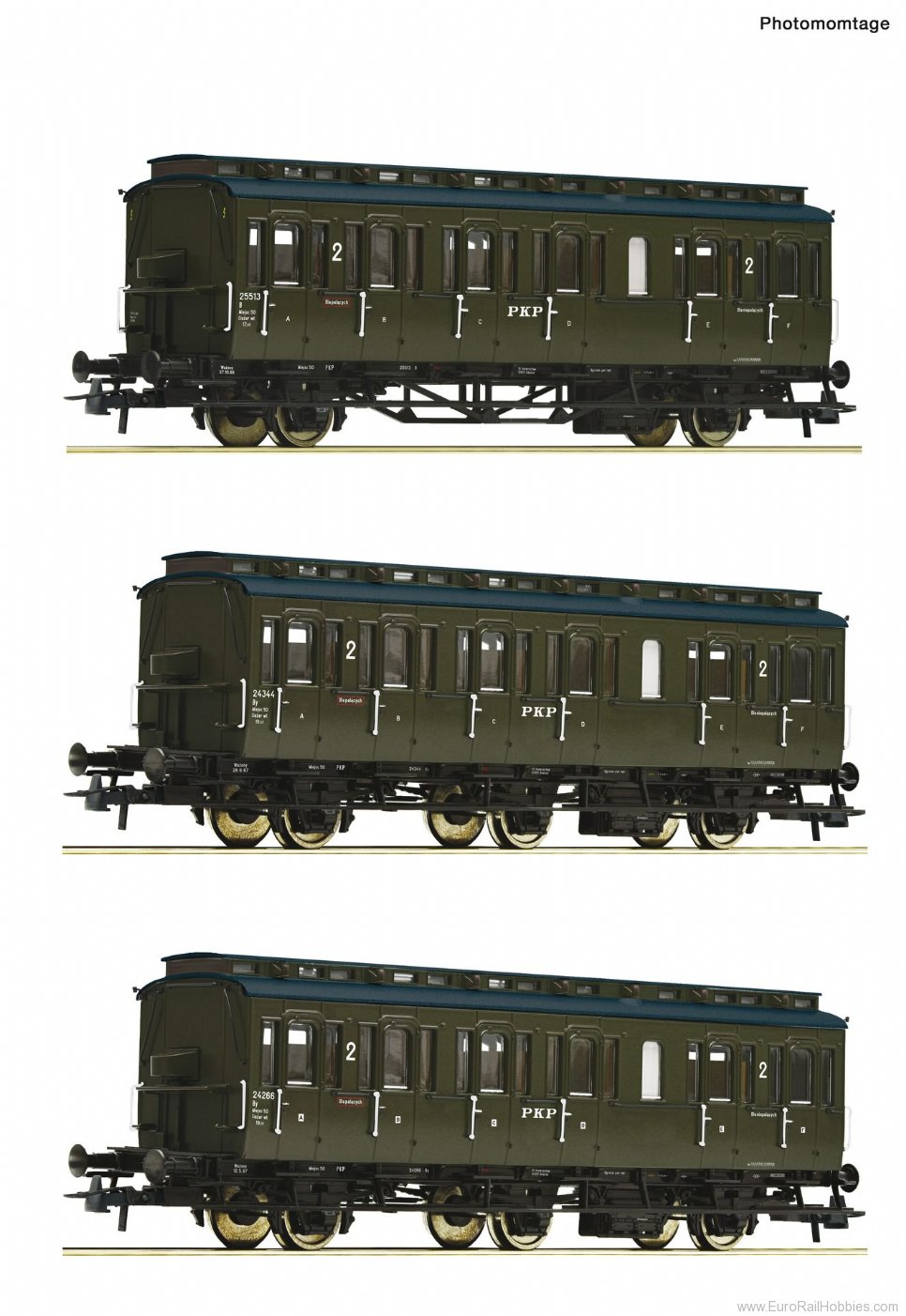 Roco 74020 3 piece set: Coaches, PKP