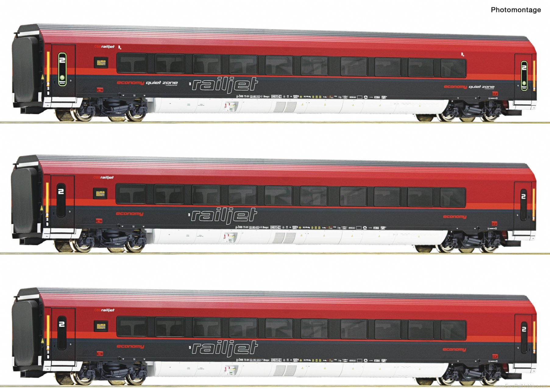 HOゲージ ROCO Railjet タウルス&客車6両 (フルサウンド)