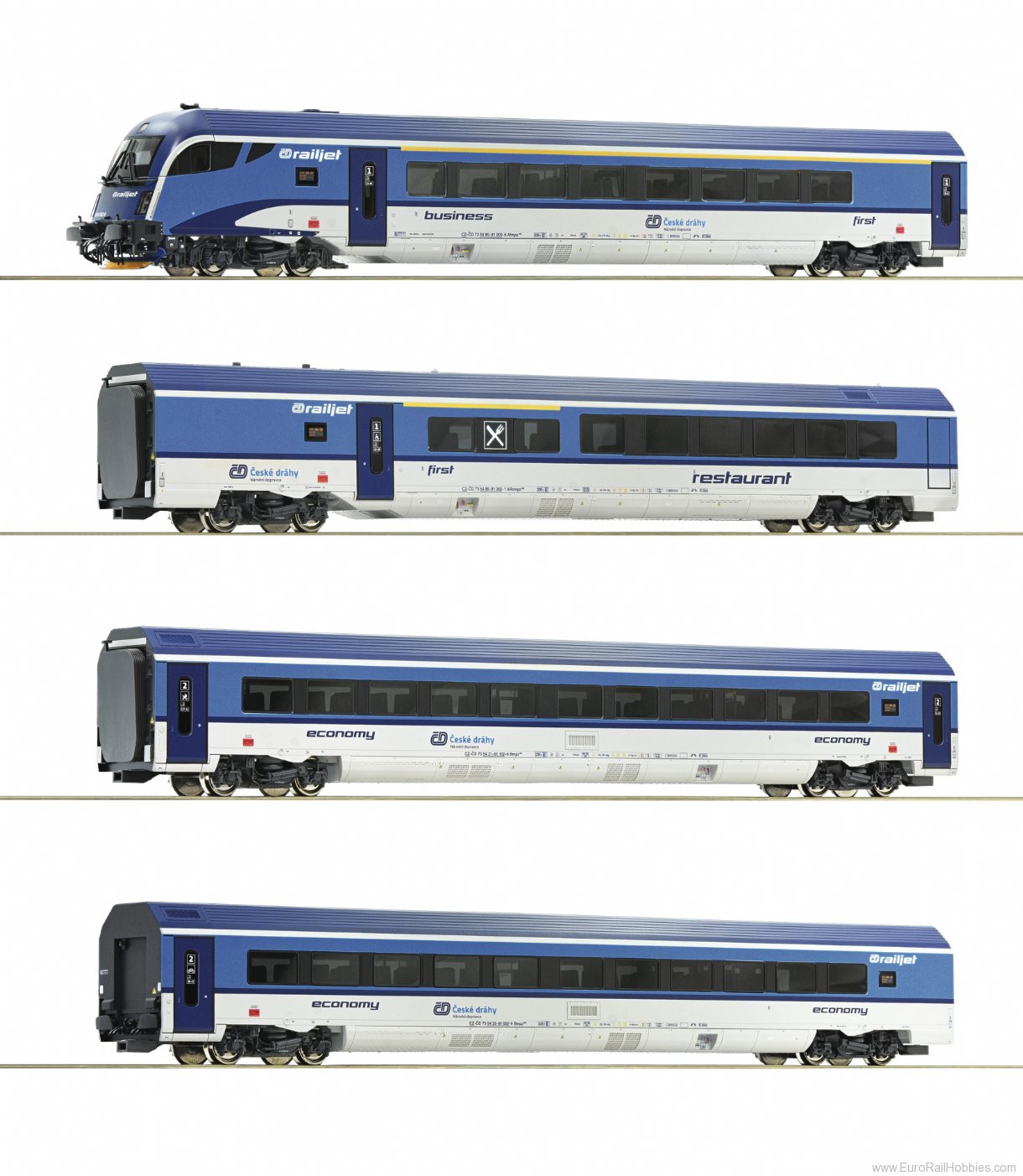 Roco 74064 CD 4 piece set: Railjet 