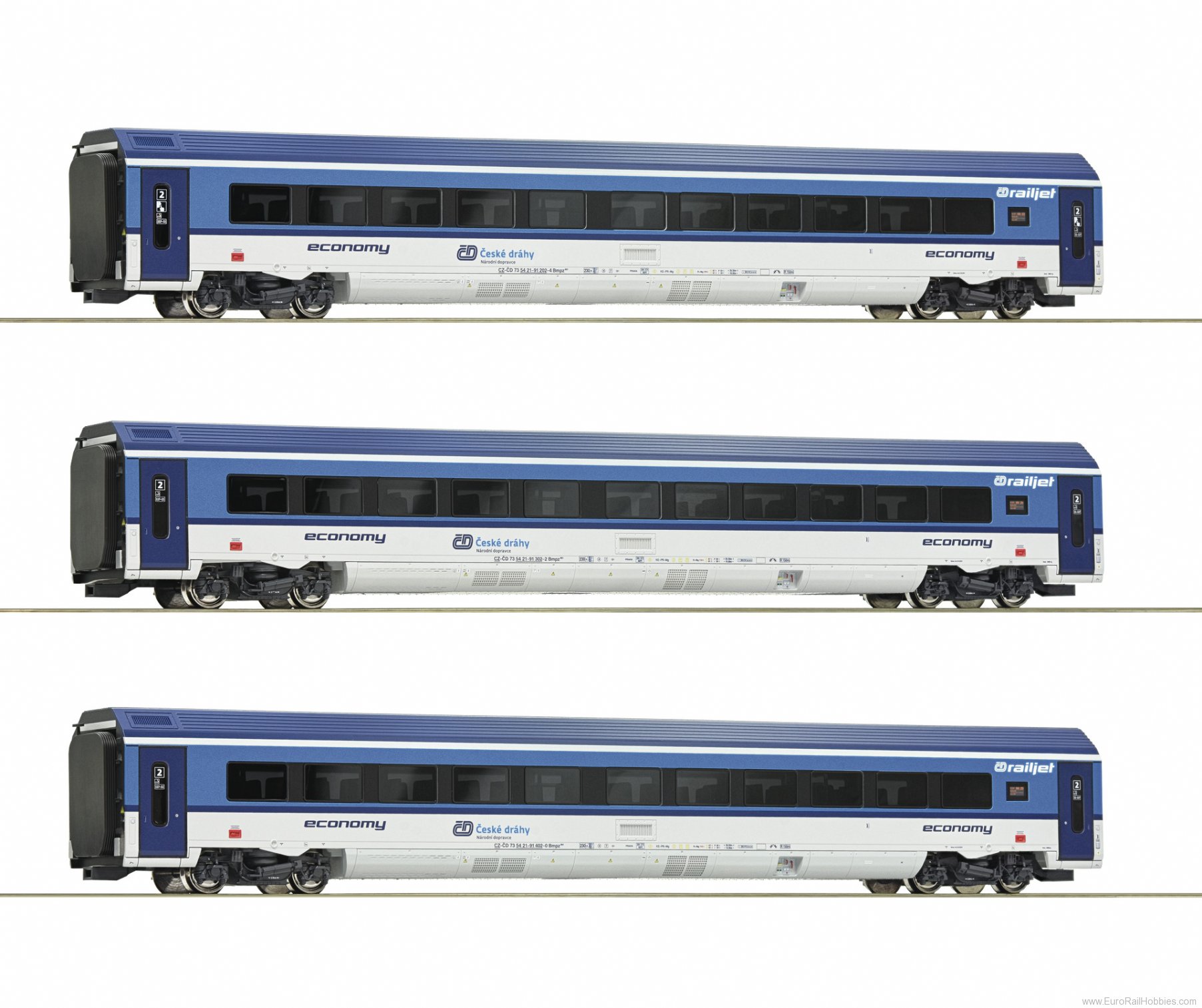 Roco 74067 CD 3 piece set: Railjet 