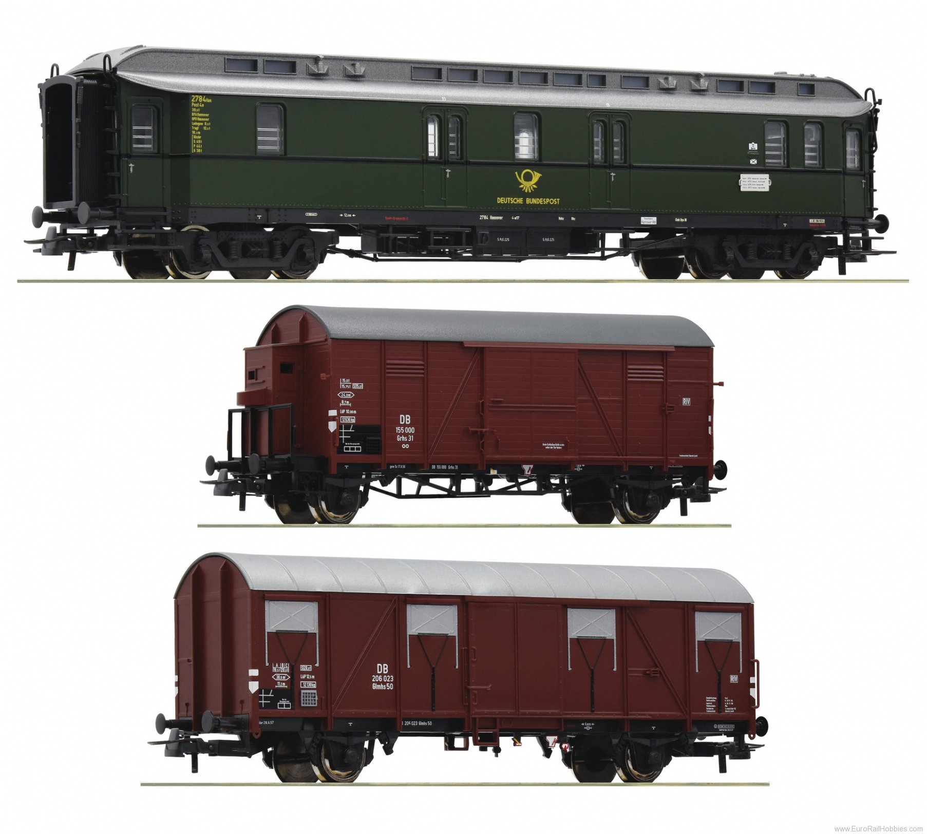 Roco 74091 DB 3 Piece Set Mail Train
