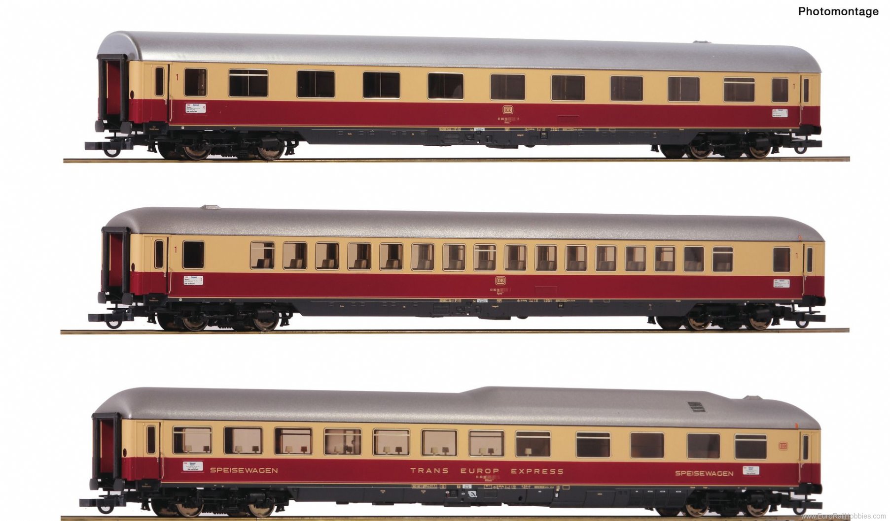 Roco 74135 3 piece set 1: Passenger cars Rheingold (Fact