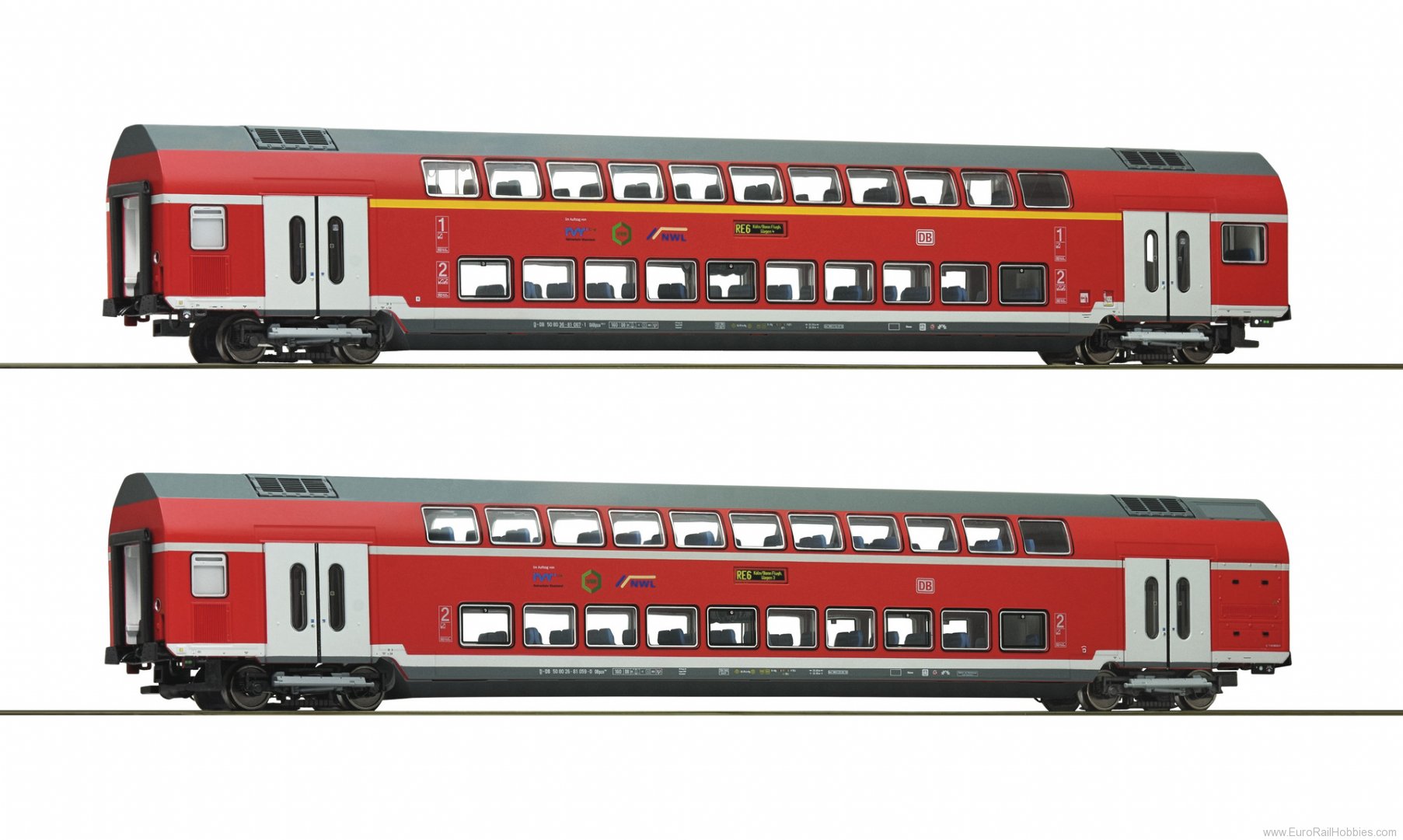Roco 74149 DB-AG 2 piece set: Double-deck coaches (Markl