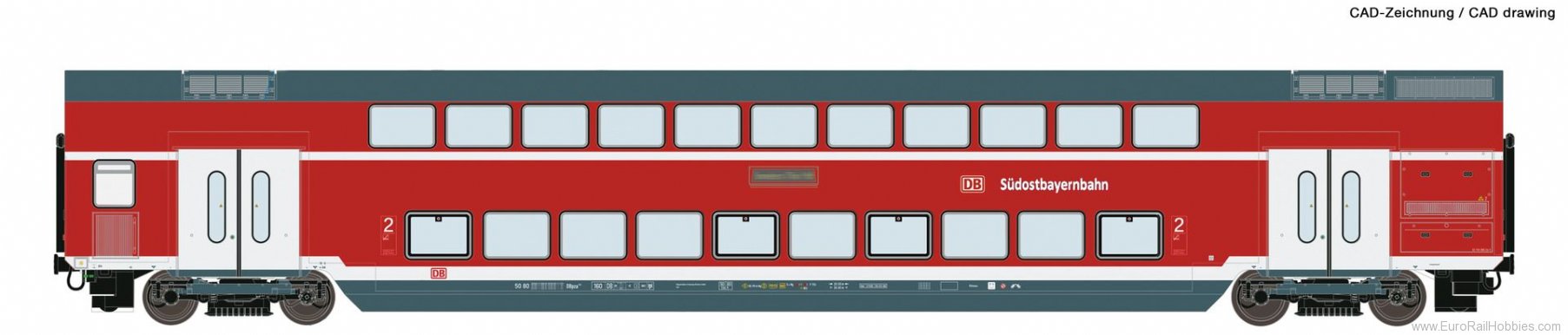 Roco 74158 2nd class double deck coach, DB AG (AC Digita