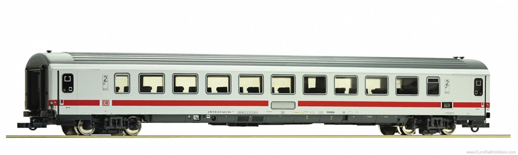 Roco 74363 HO 2nd class IC open-plan coach, DB AG
