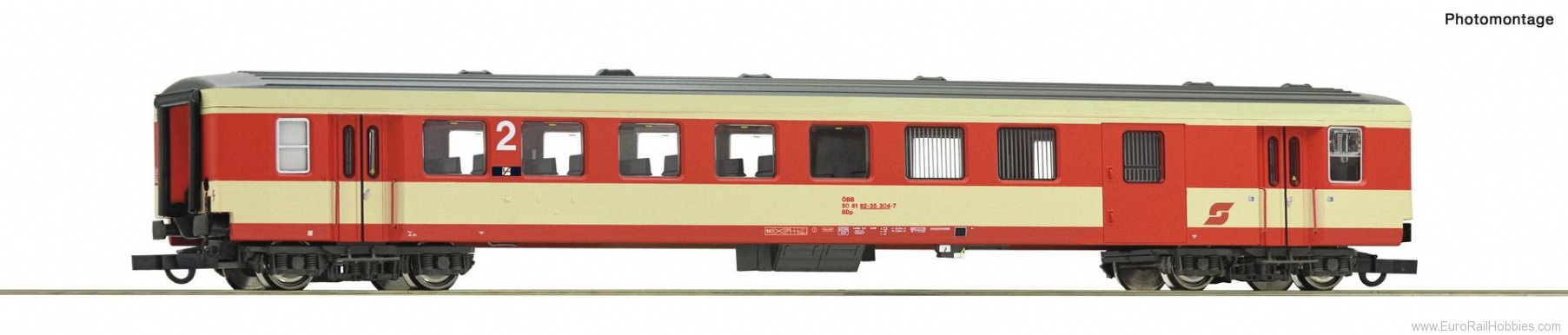 Roco 74697 ÃBB 2nd class Schlieren coach with baggage